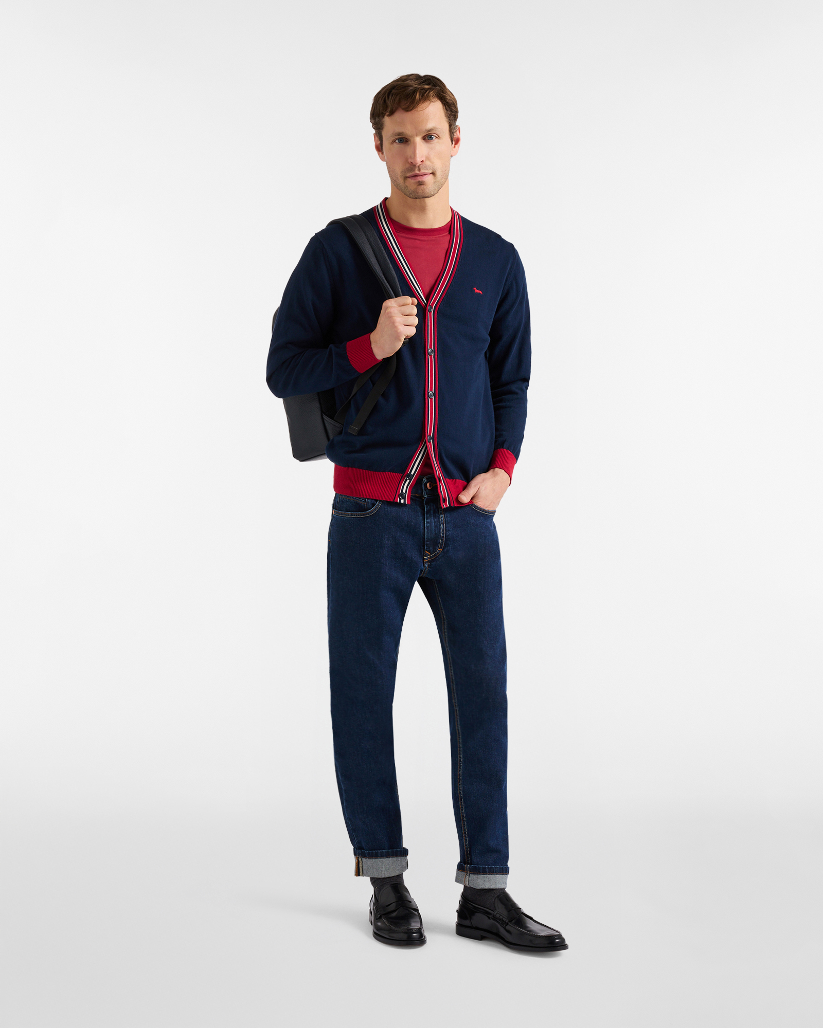 C&aacute;rdigan con detalles en contraste., Azul, large image number 3