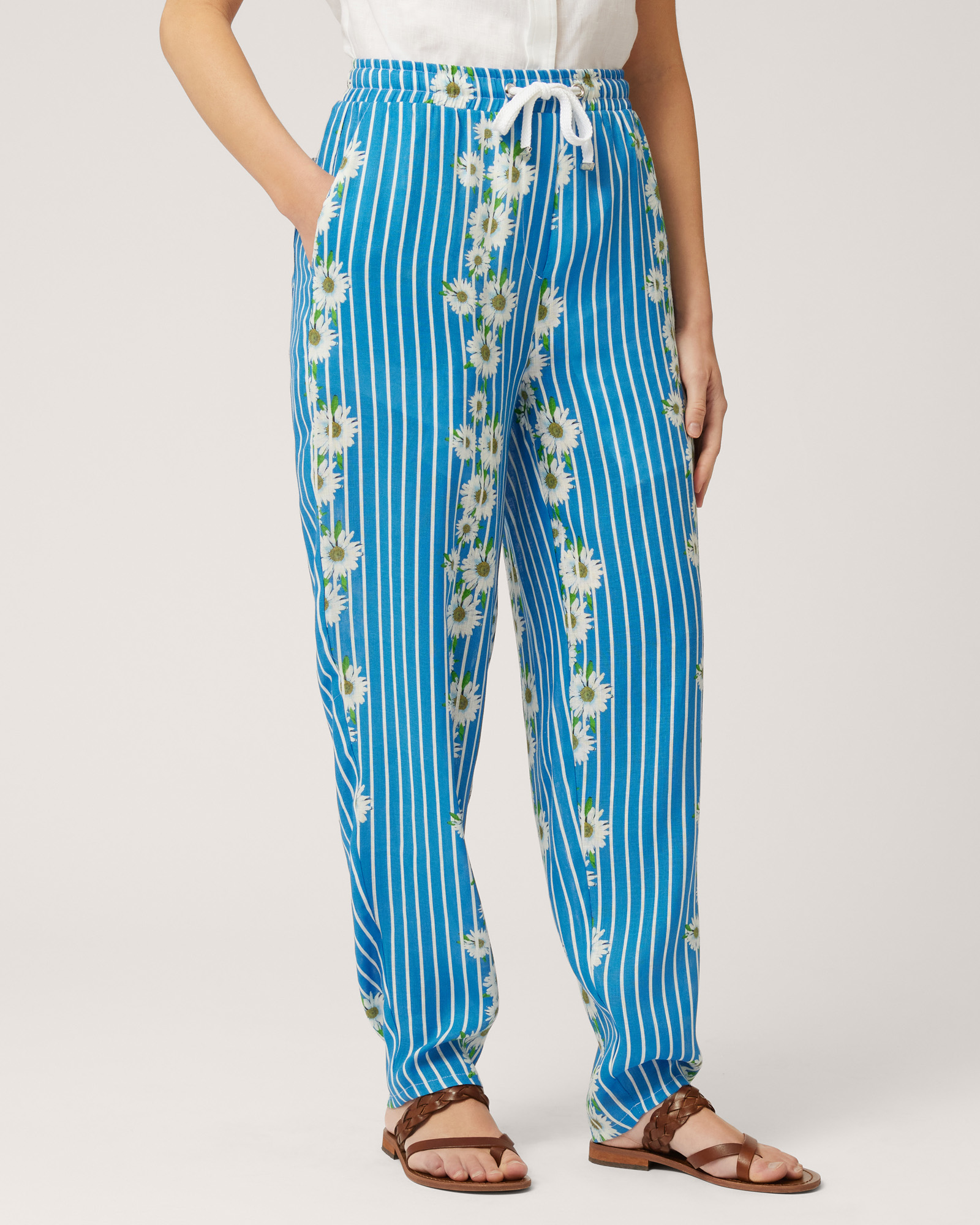 Pants with Stripes and Daisies