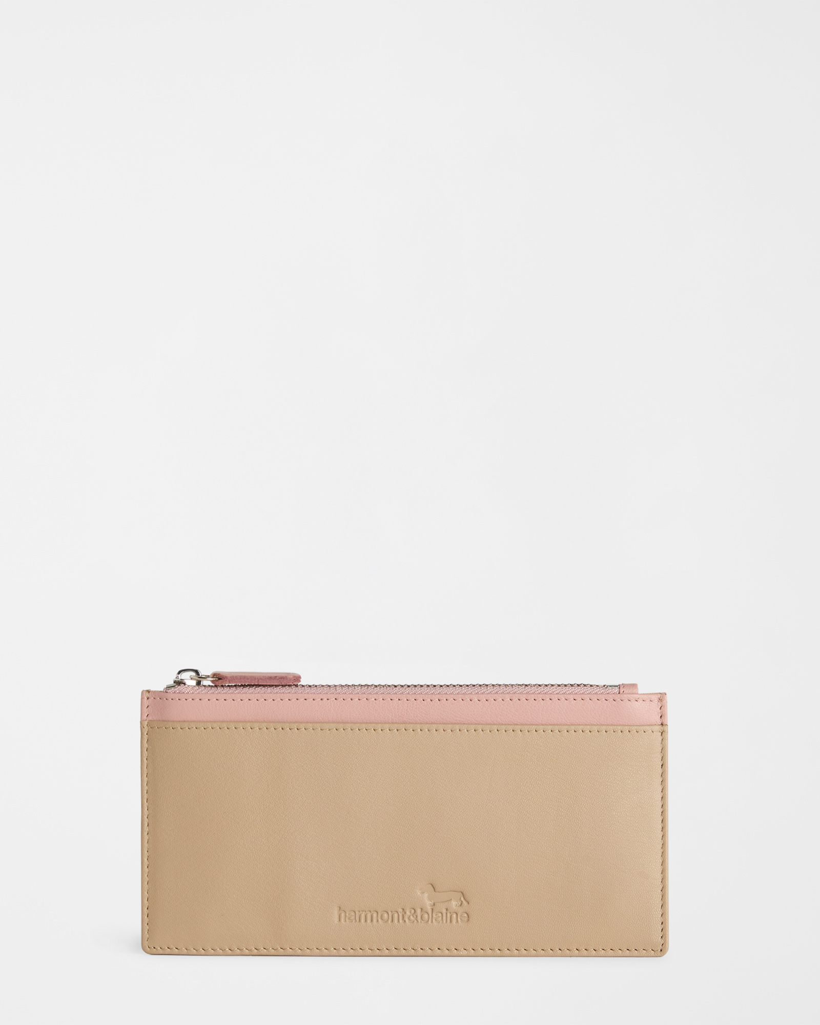 Porta Carte di Credito con zip, Beige, large
