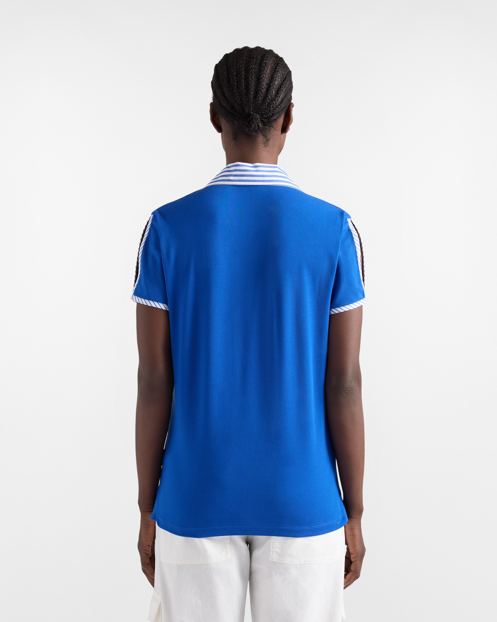 Women's polo shirt with striped "Sorbet" details