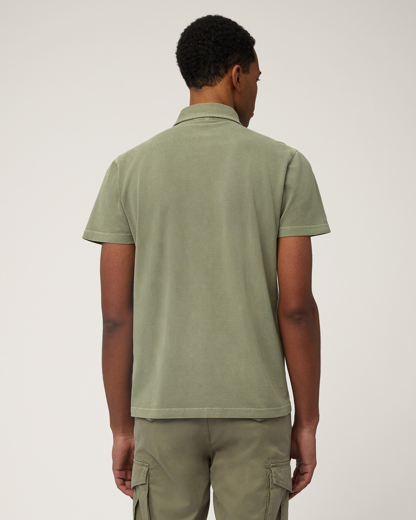 Poloshirt aus stückgefärbter Baumwolle, Spinatgrün, large image number 1
