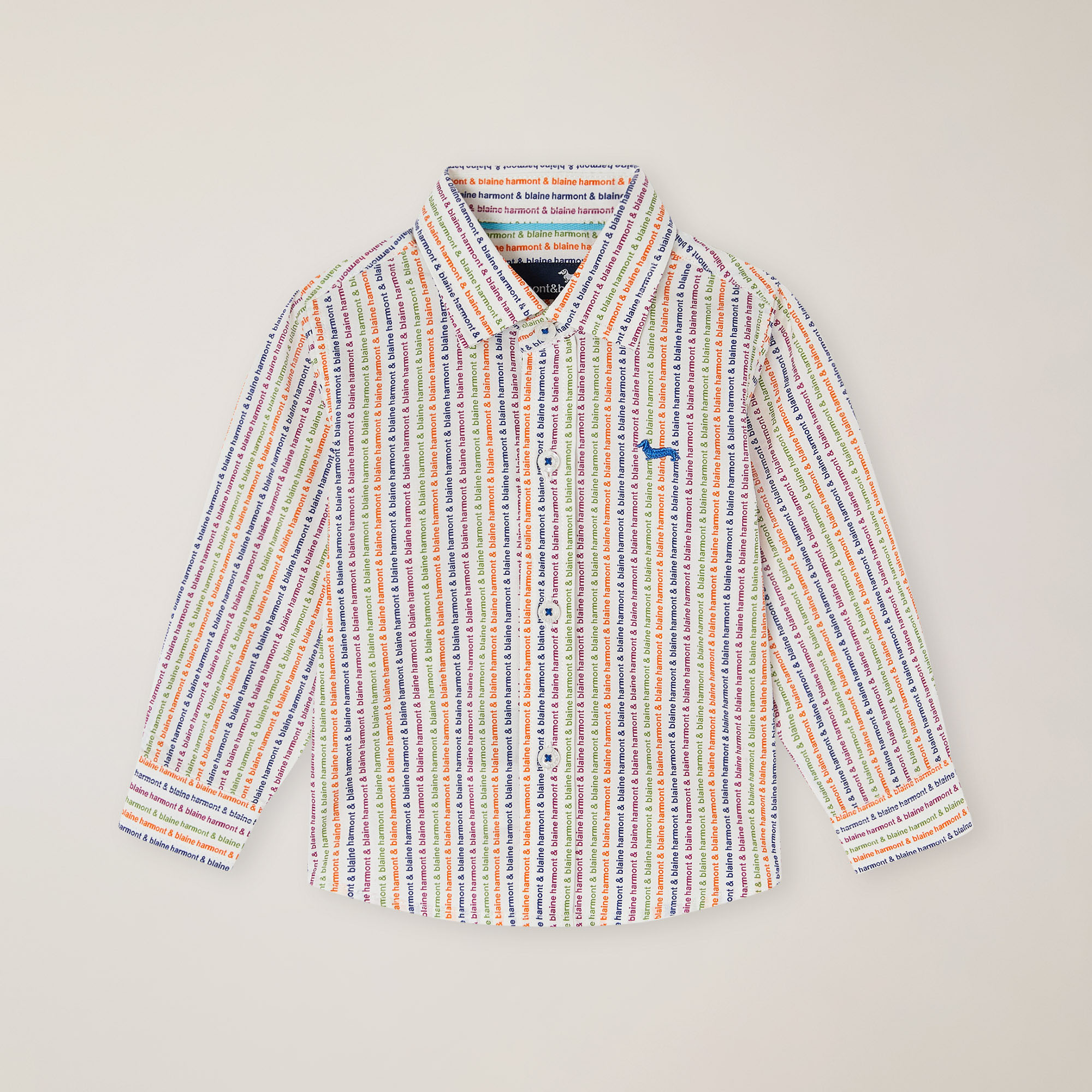 Camicia con stampa logo multicolor, Multicolor, large