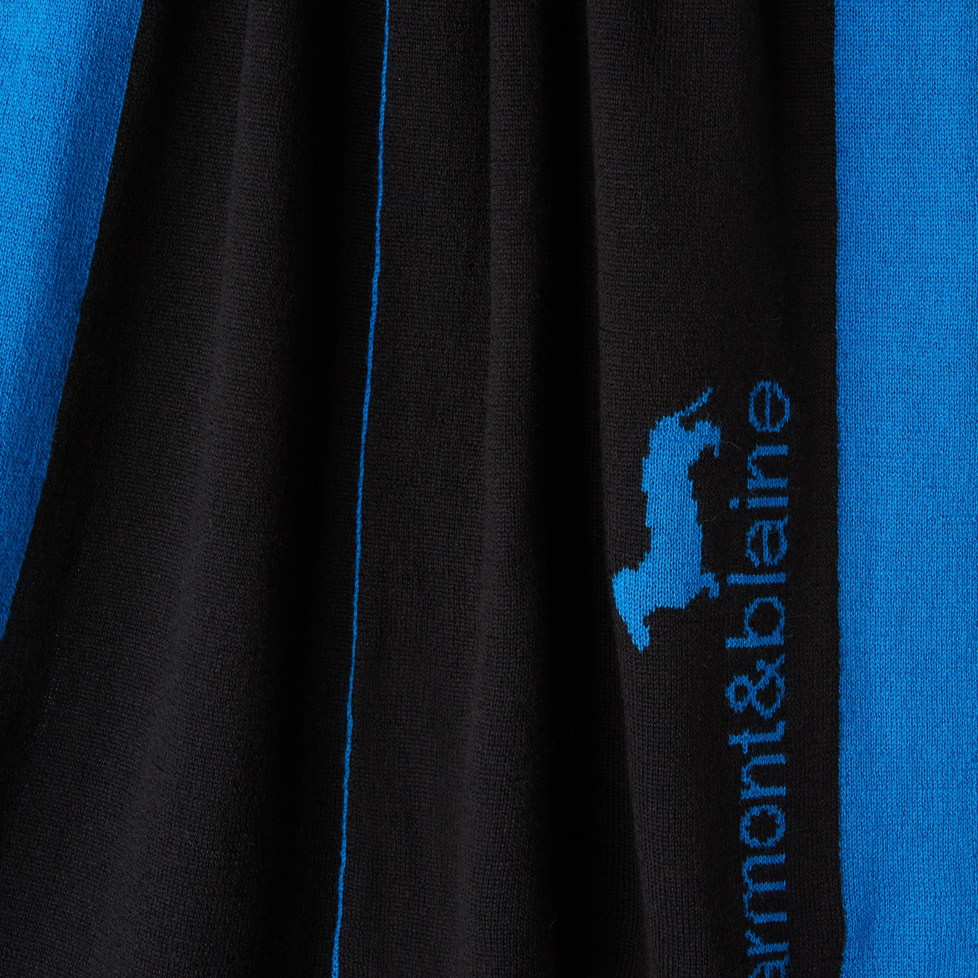 Sciarpa In Misto Lana Con Lettering E Bassotto A Contrasto, Nero, large image number 1