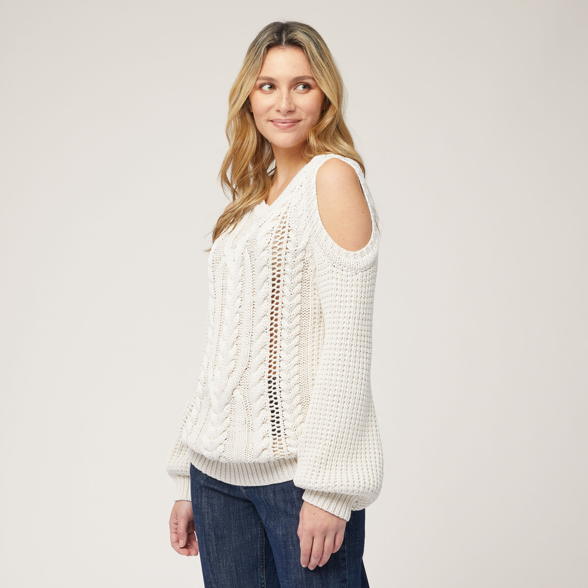 Sweater with Shoulder Openings