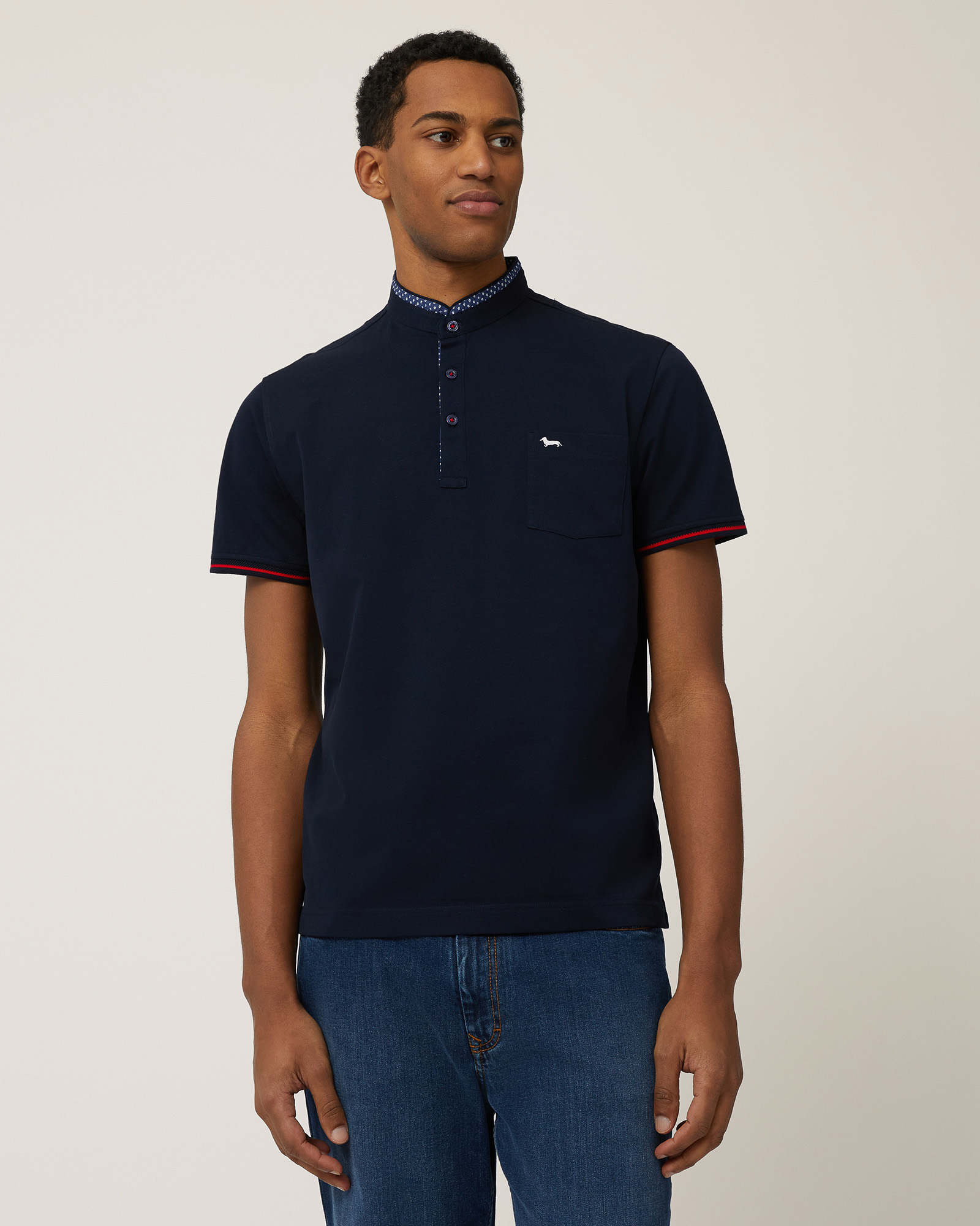 Polo with Mandarin Collar