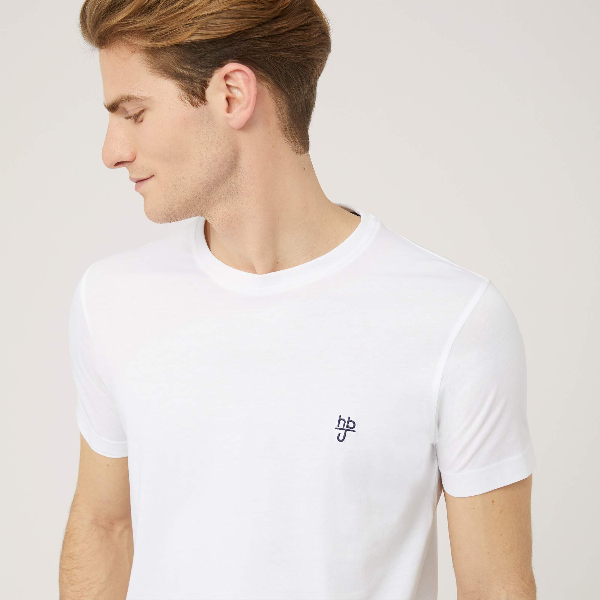 T-Shirt Monogramma A Contrasto, Bianco, large image number 2