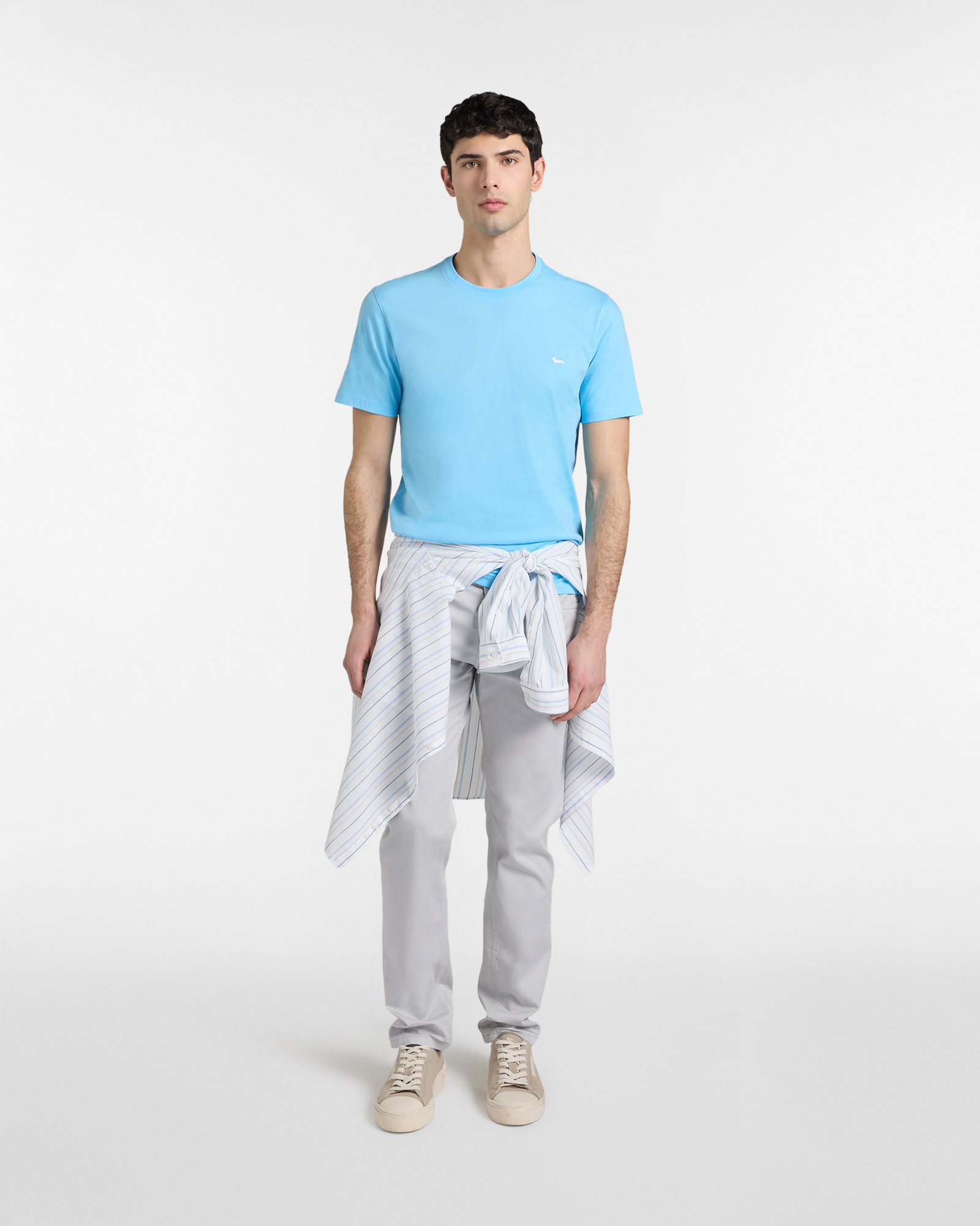 Camiseta ajustada de algod&oacute;n para hombre, Azul, large image number 3