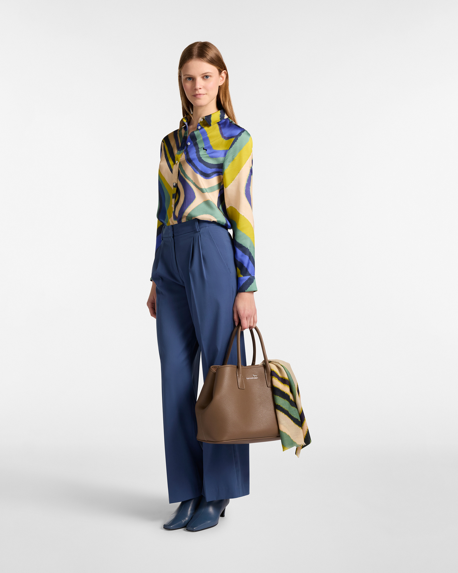 Soft Shirt with Wave Print, Beige, large image number 3