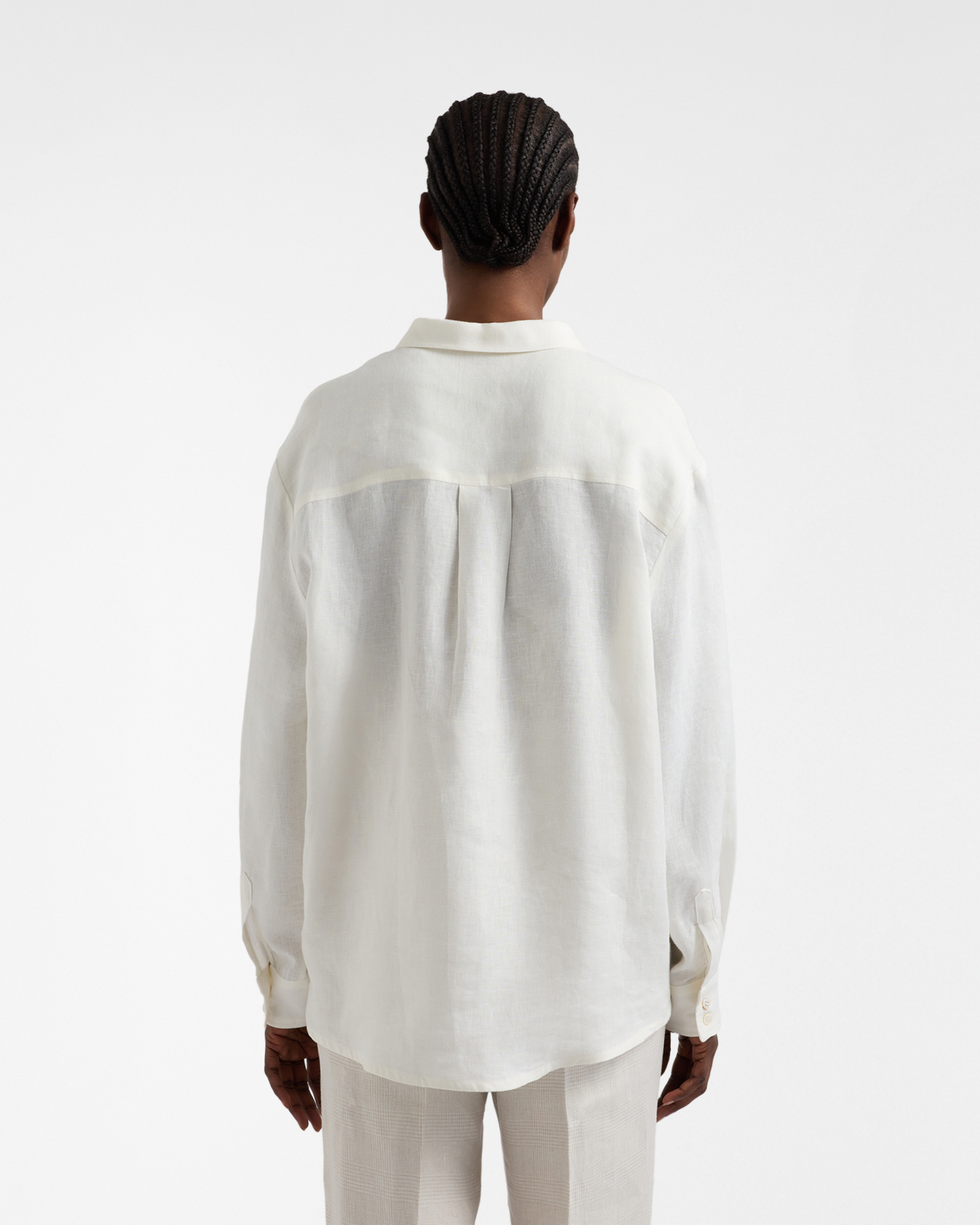 Women's Craftsmanship in Color capsule linen shirt, White, large image number 2
