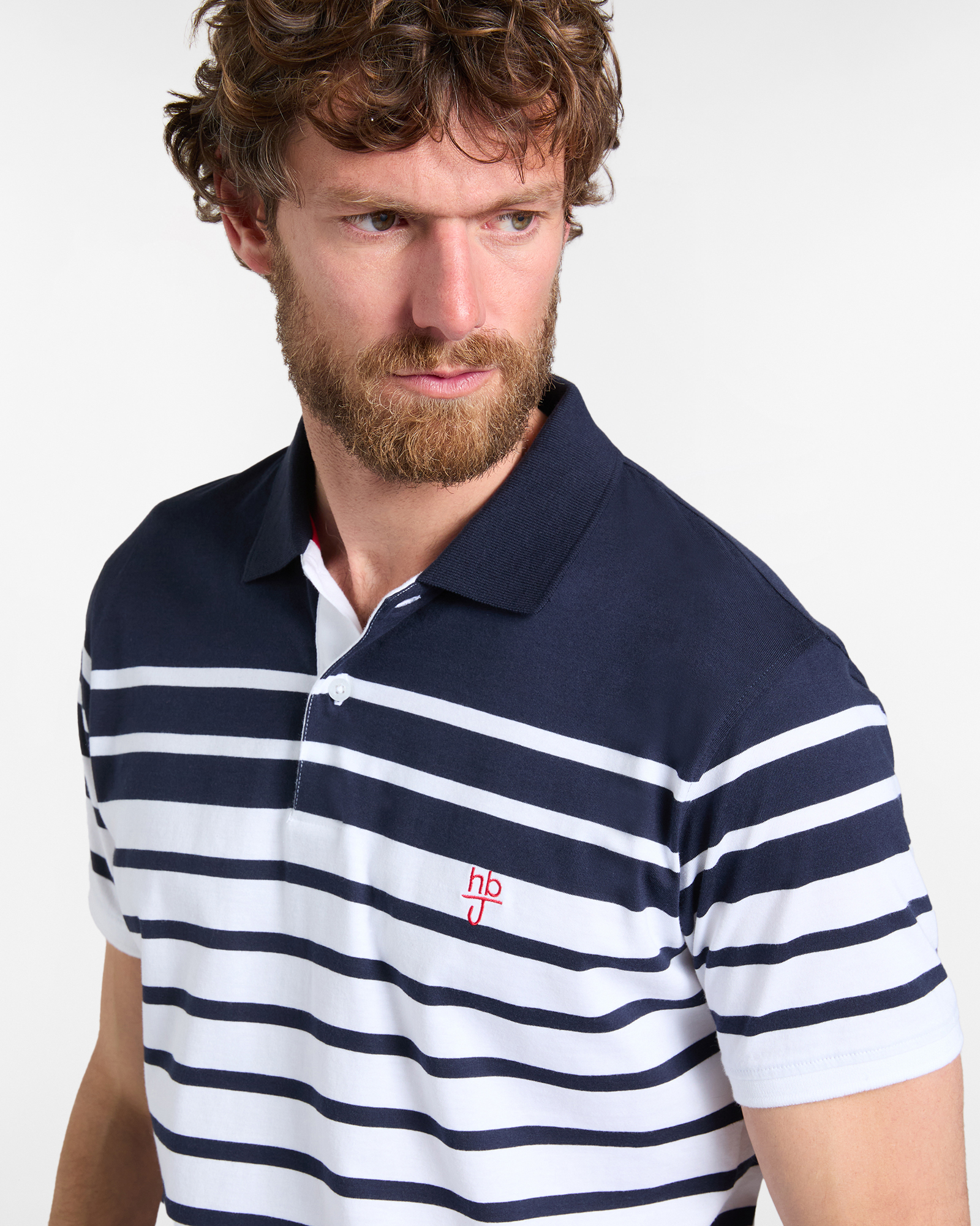 Polo uomo regular fit multirighe, Blu scuro, large image number 2