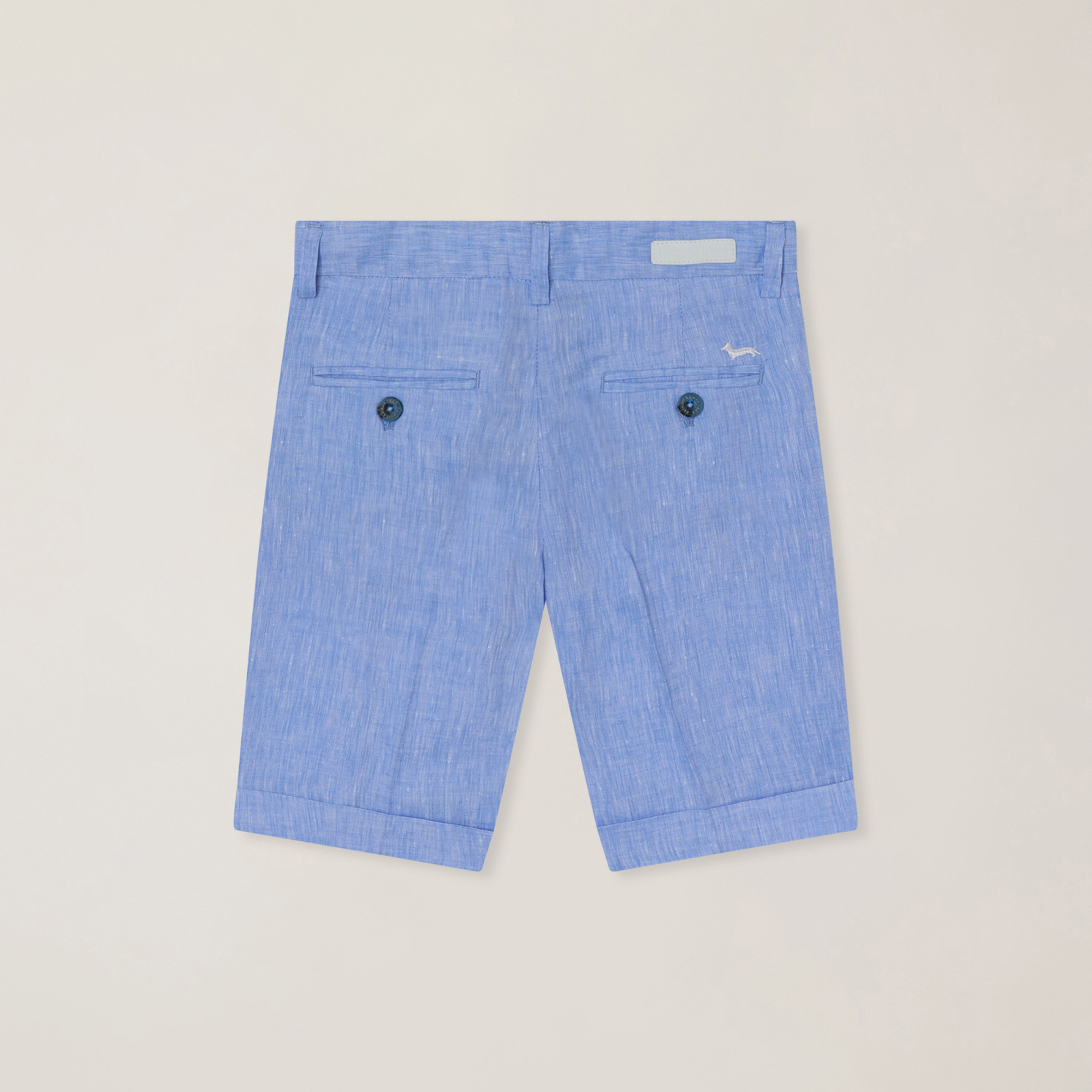 Linen bermuda shorts with slash pocket, Light Blue, large image number 1