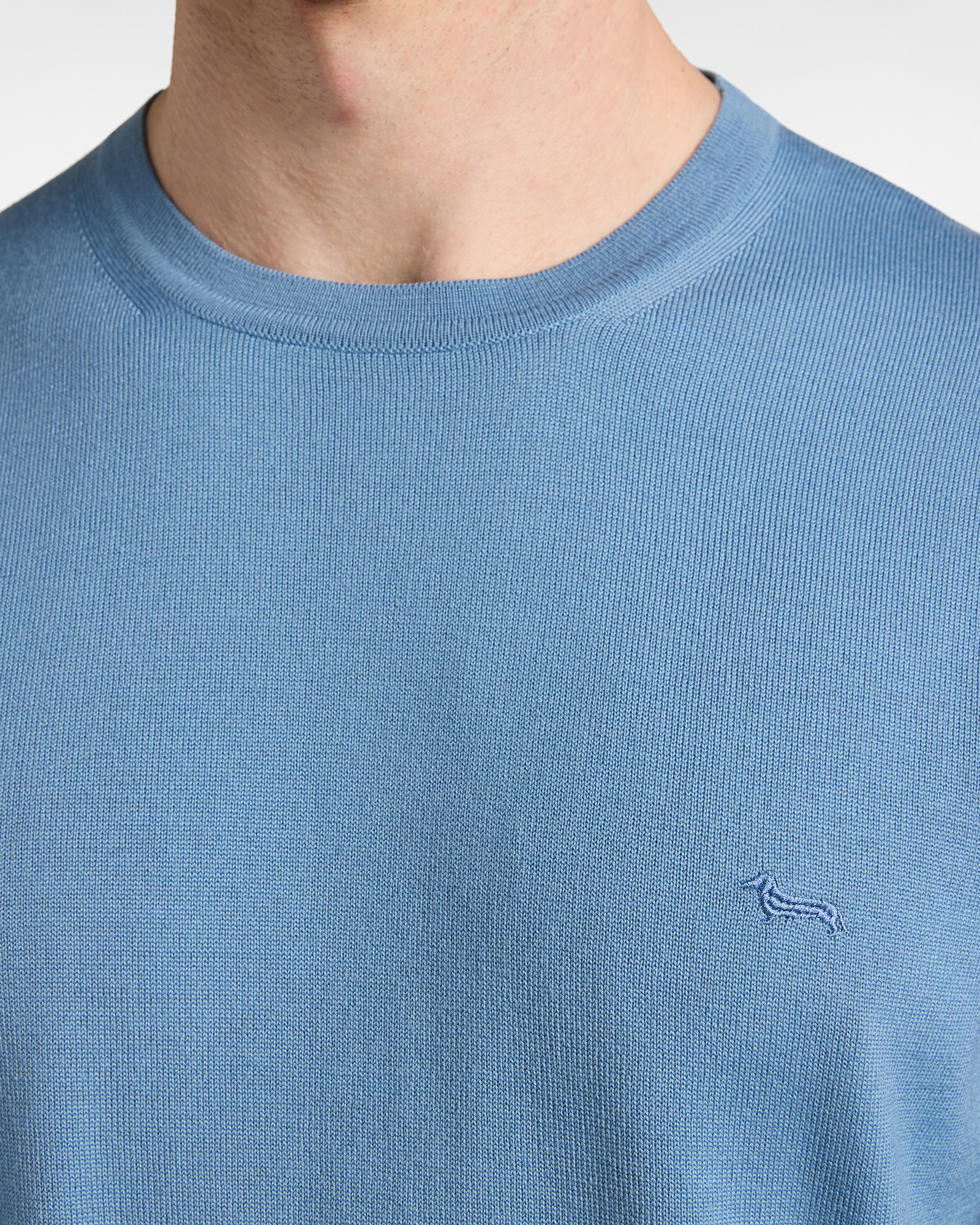 BASIC MERINO CREW NECK SWEATER, LIGHT BLUE, large image number 2