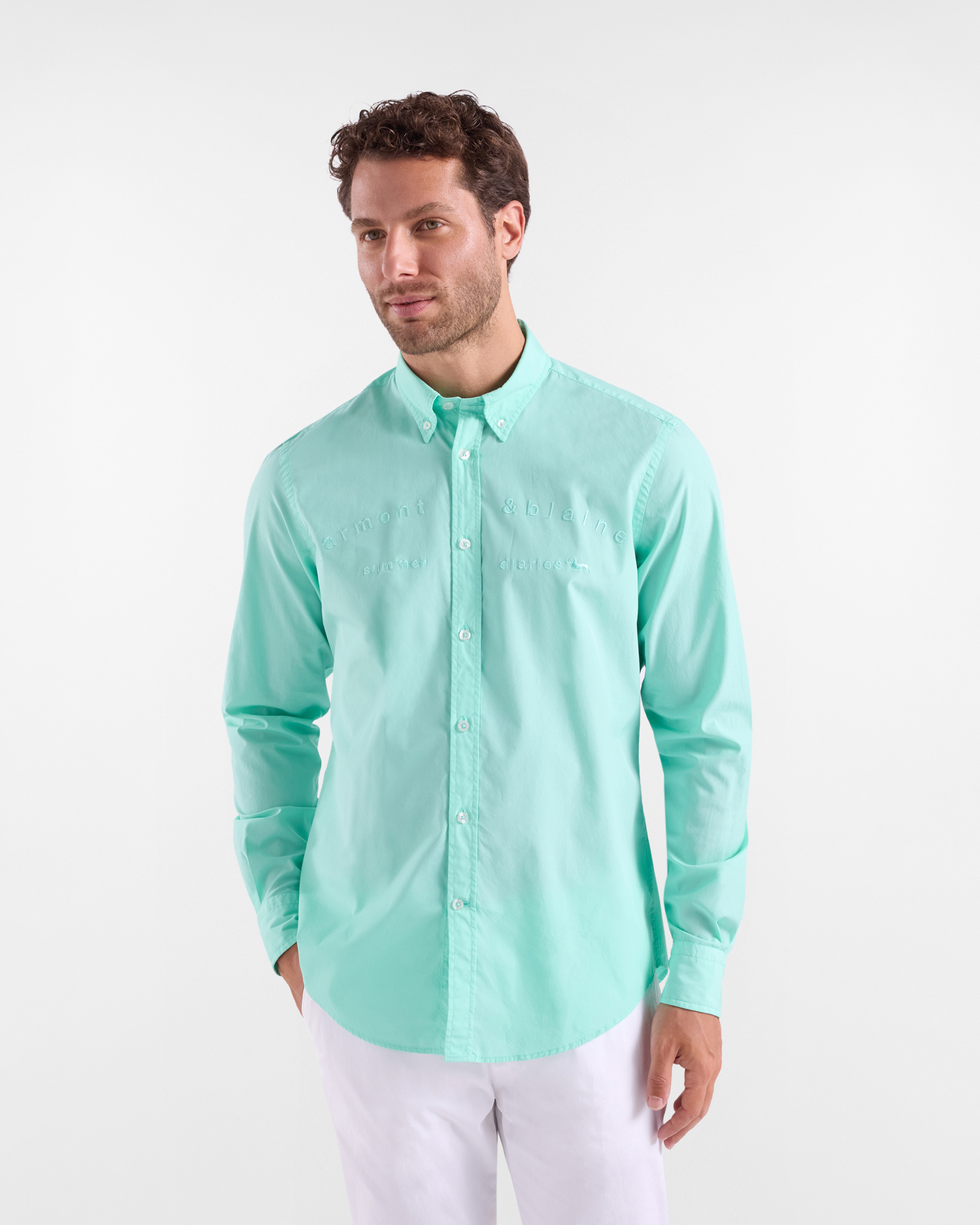 Men's regular-fit cotton shirt