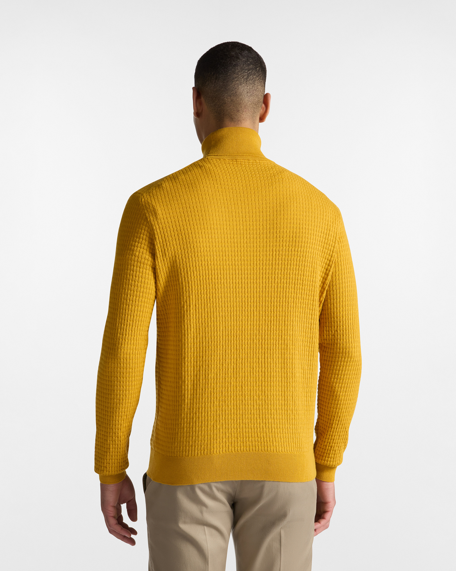 Cuello Alto Diseño de Cuadros, Amarillo, large image number 1
