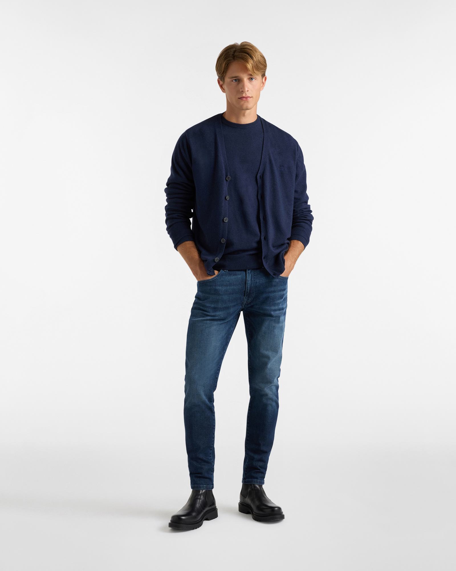Cardigan con bottoni, Blu Scuro, large image number 3