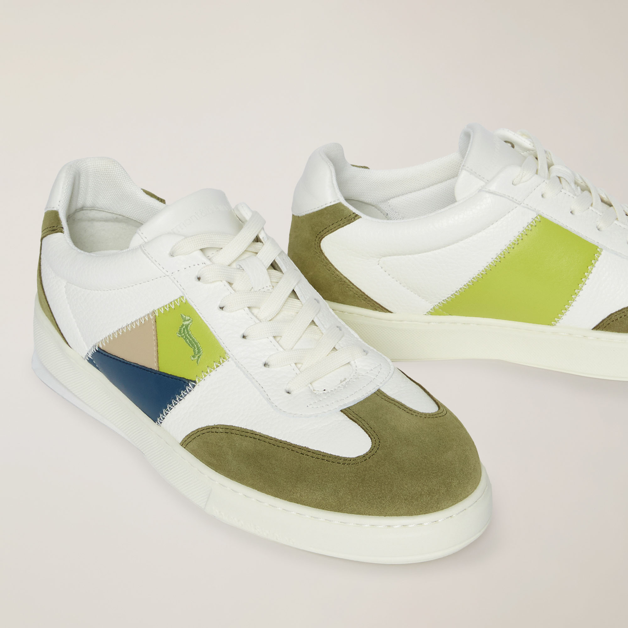 Sneaker Inserti A Contrasto, Bianco/Verde, large image number 3