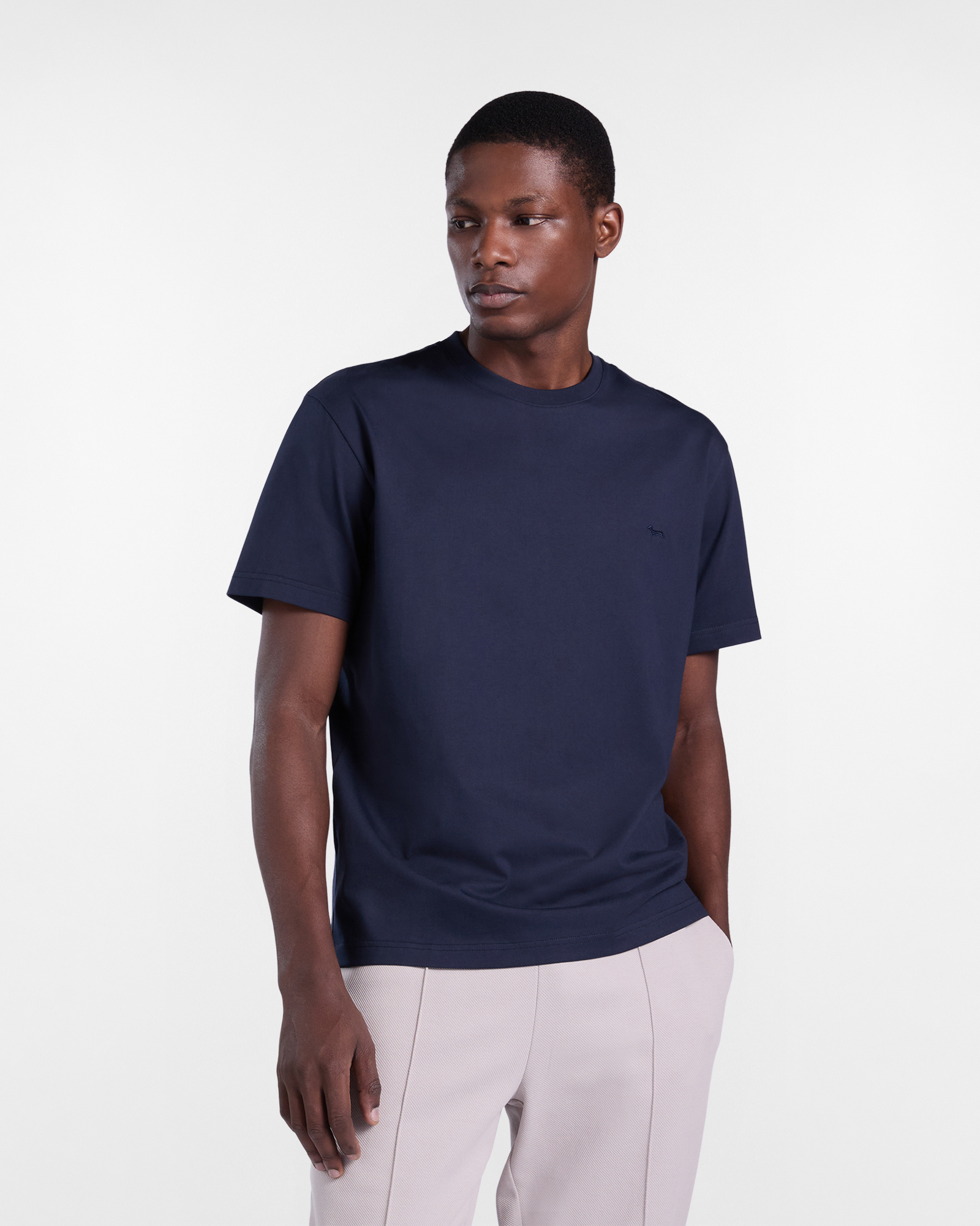 Solid color relaxed-fit T-shirt, Blue, large