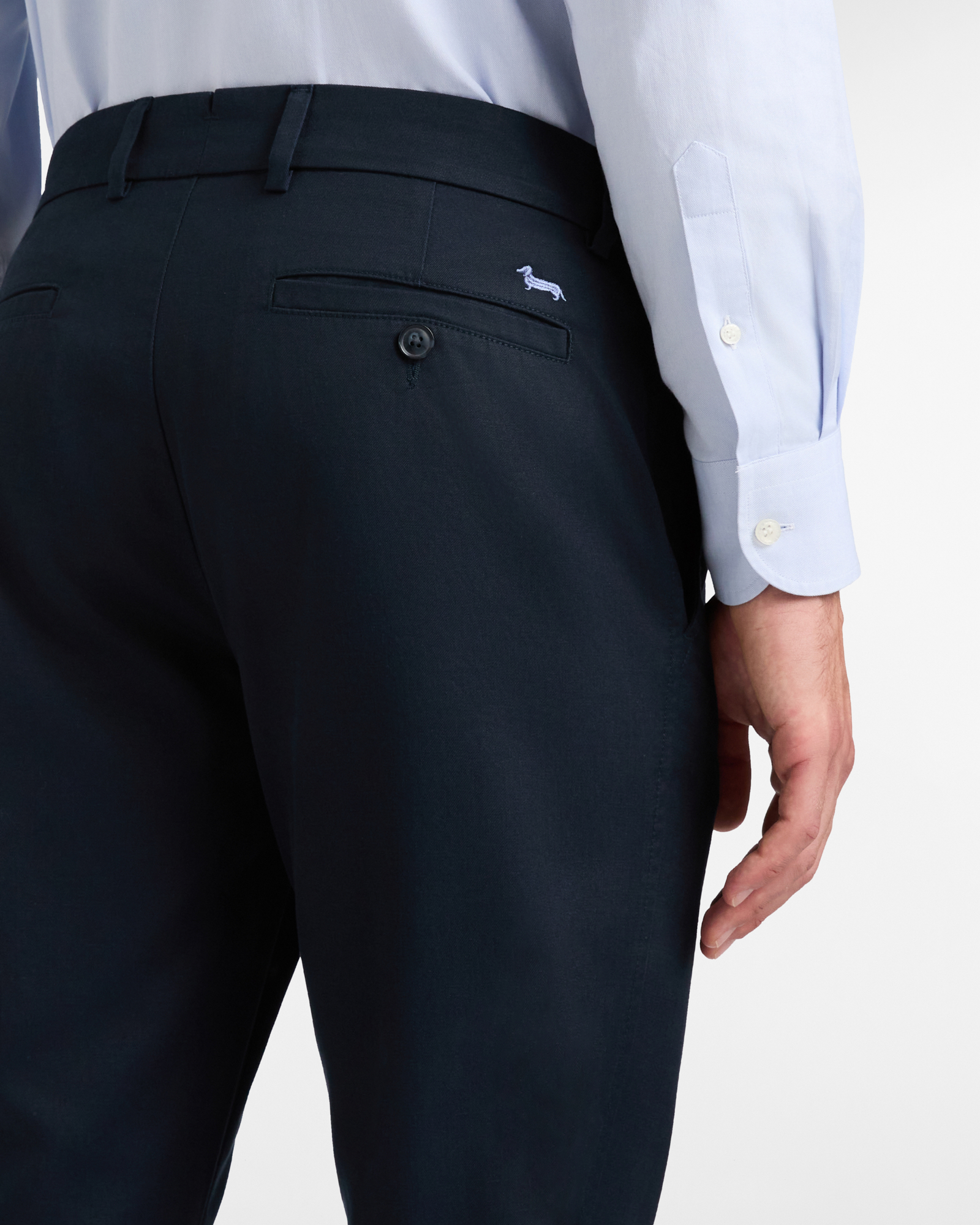 Chino Trousers in Gabardine, Navy Blue, large image number 2