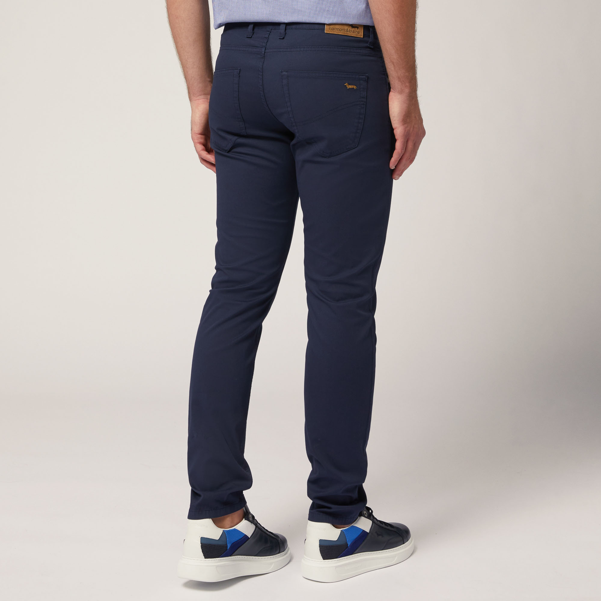 Narrow Five-Pocket Pants, Blue, large image number 1