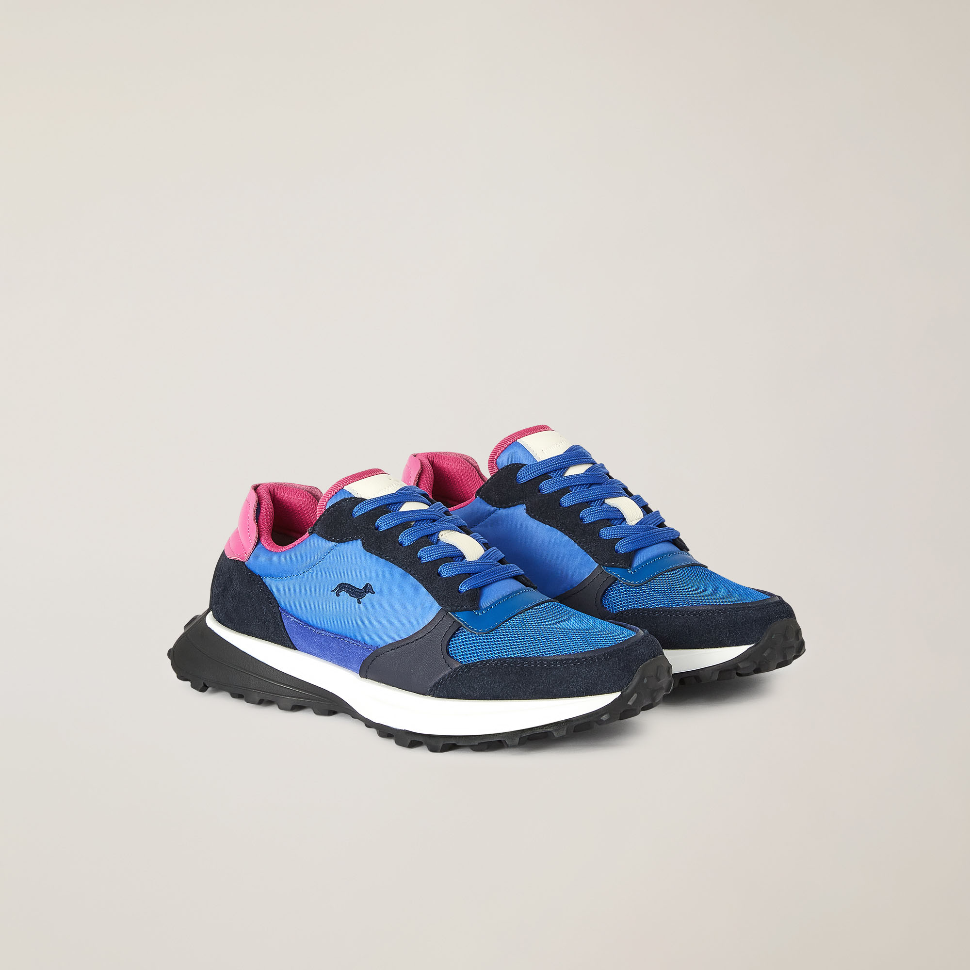 Sneaker Da Running Ultra Leggera In Mix Di Materiali, Azzurro/Rosa, large