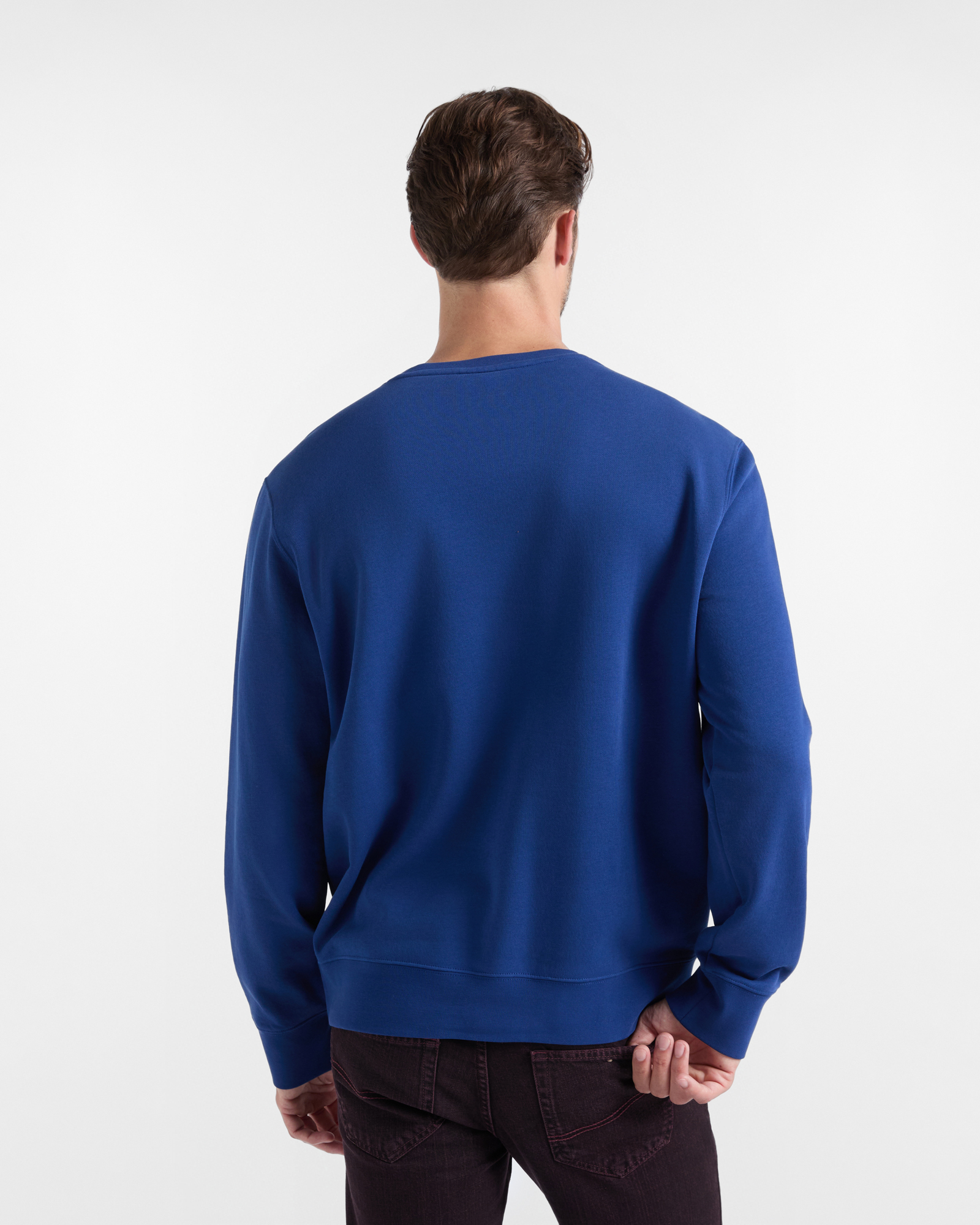 Men's Regular Fit brushed fleece crewneck sweatshirt, SPORT BLUE, large image number 1