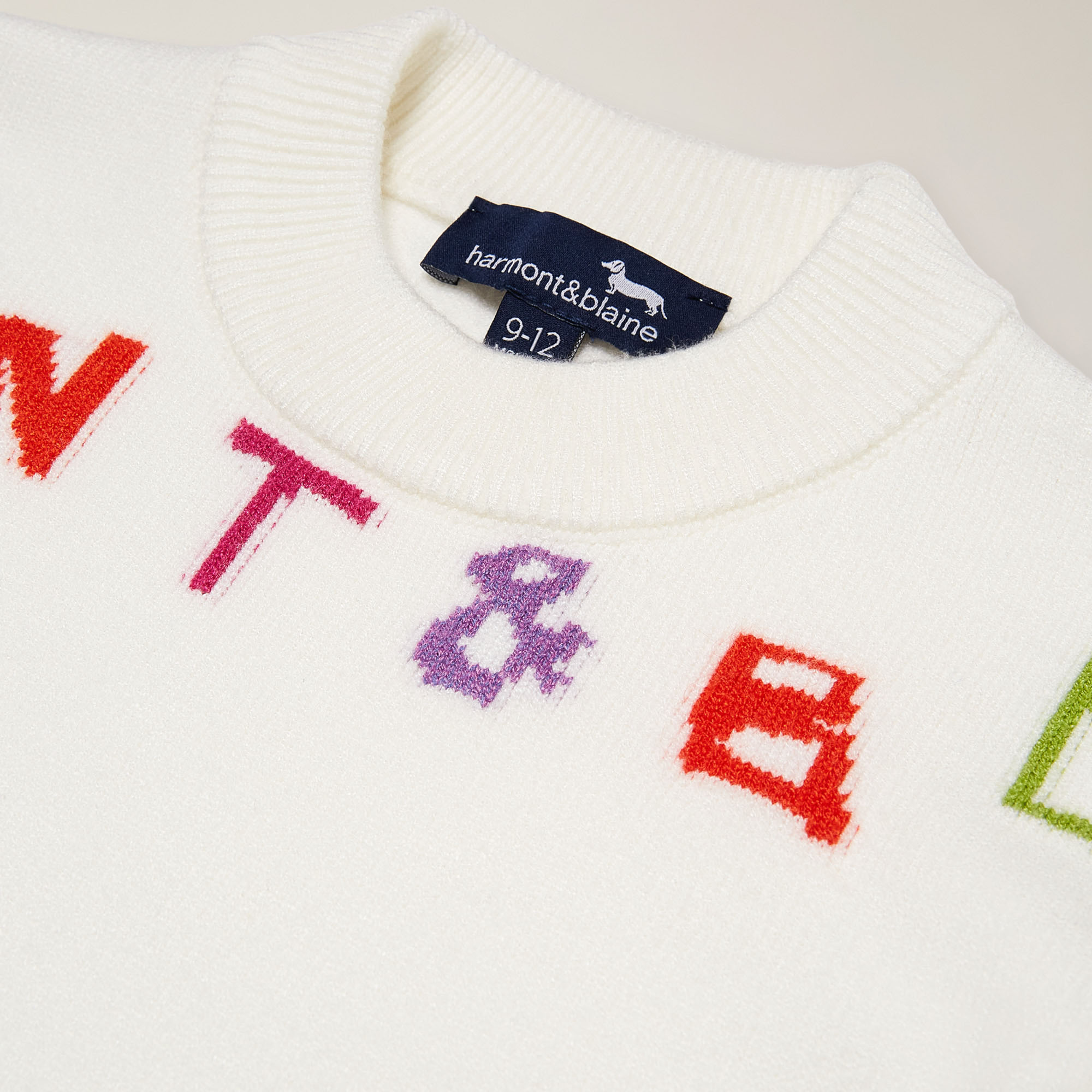 Abito Maglia Con Logo Multicolor, Ghiaccio, large image number 2