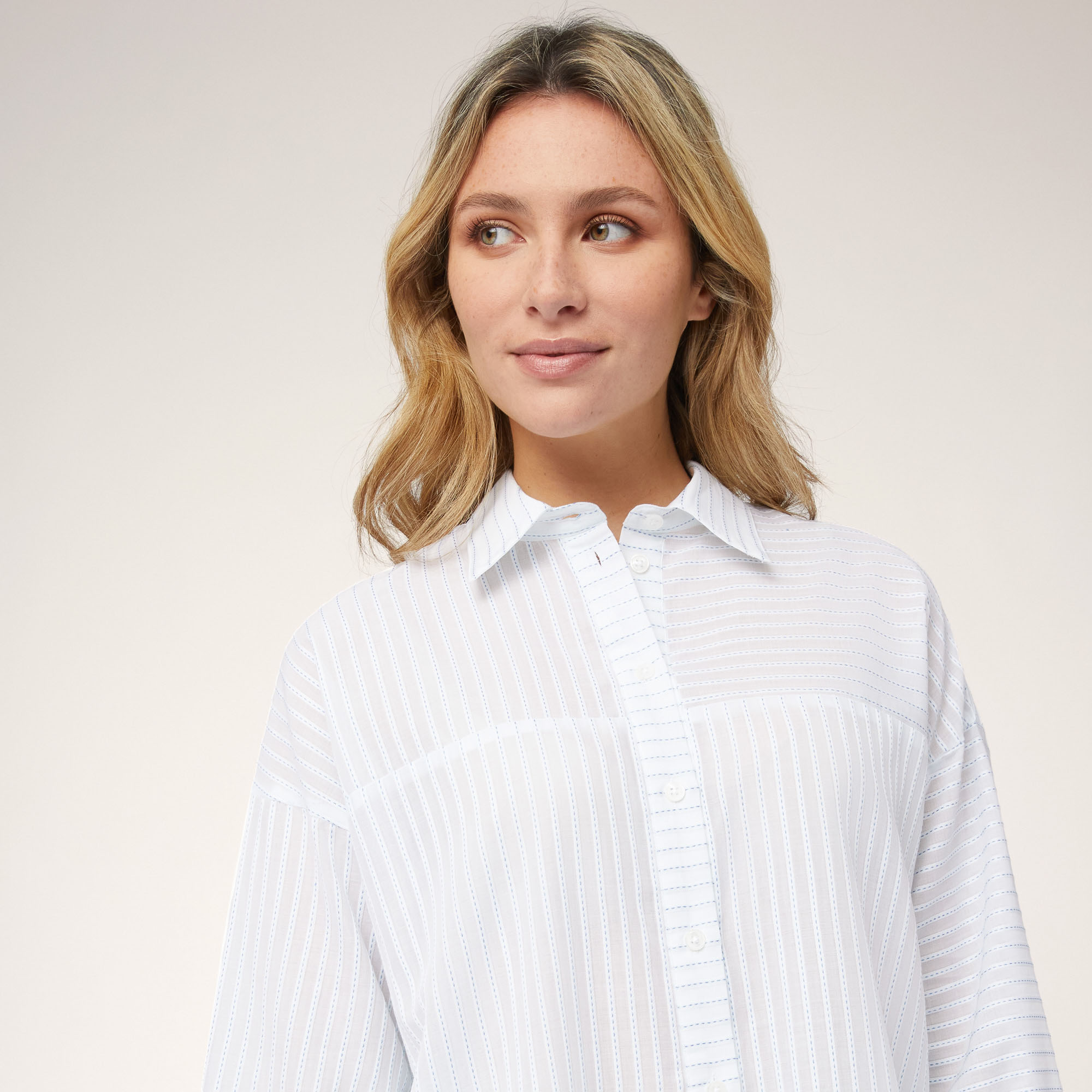 Soft Shirt with Stitching, White, large image number 2