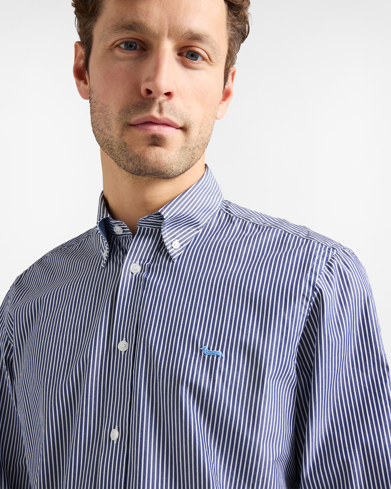 Chemise &agrave; rayures coupe classique, Bleu Marine, large image number 1