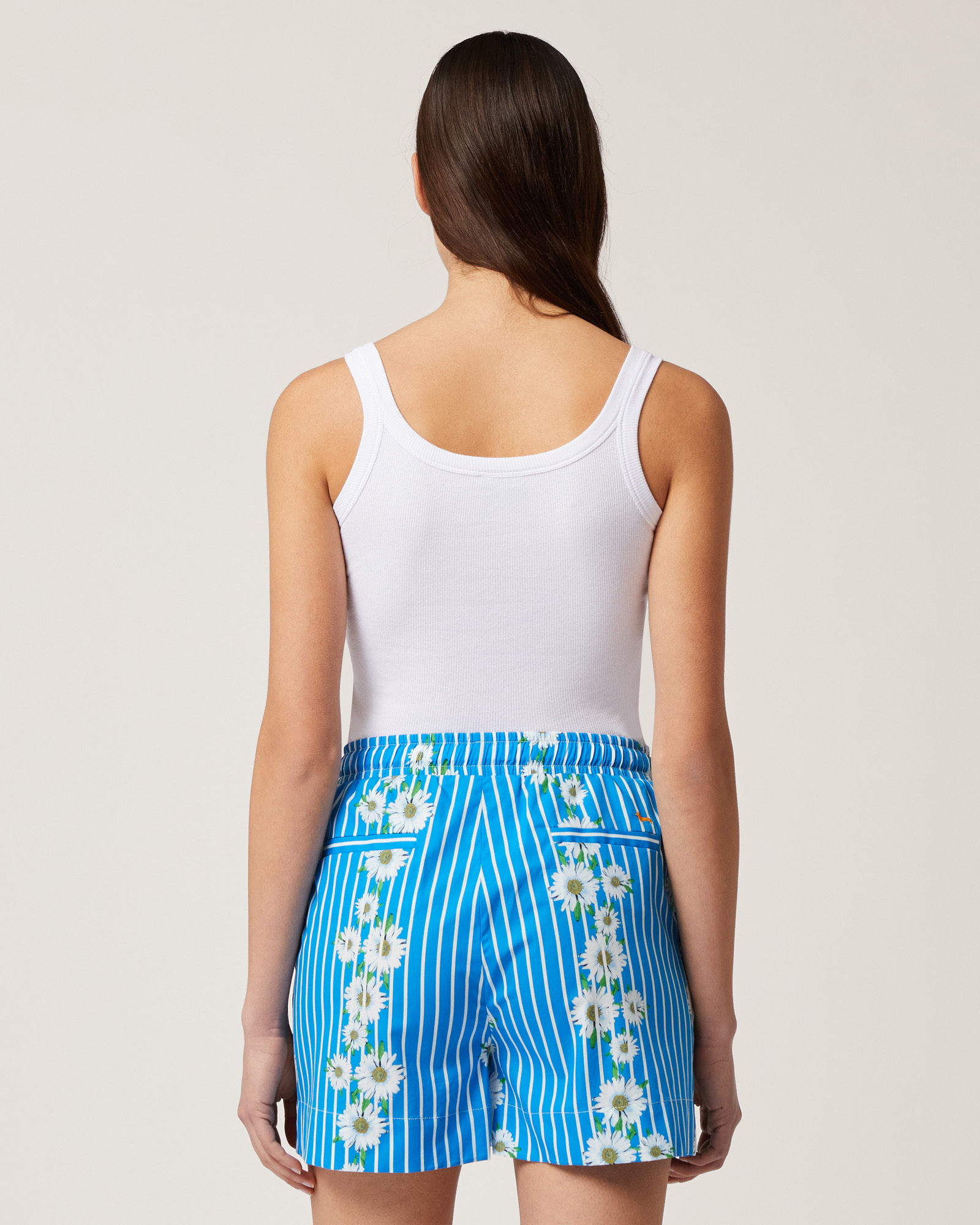 Ribbed Tank Top with Dachshund, White, large image number 1