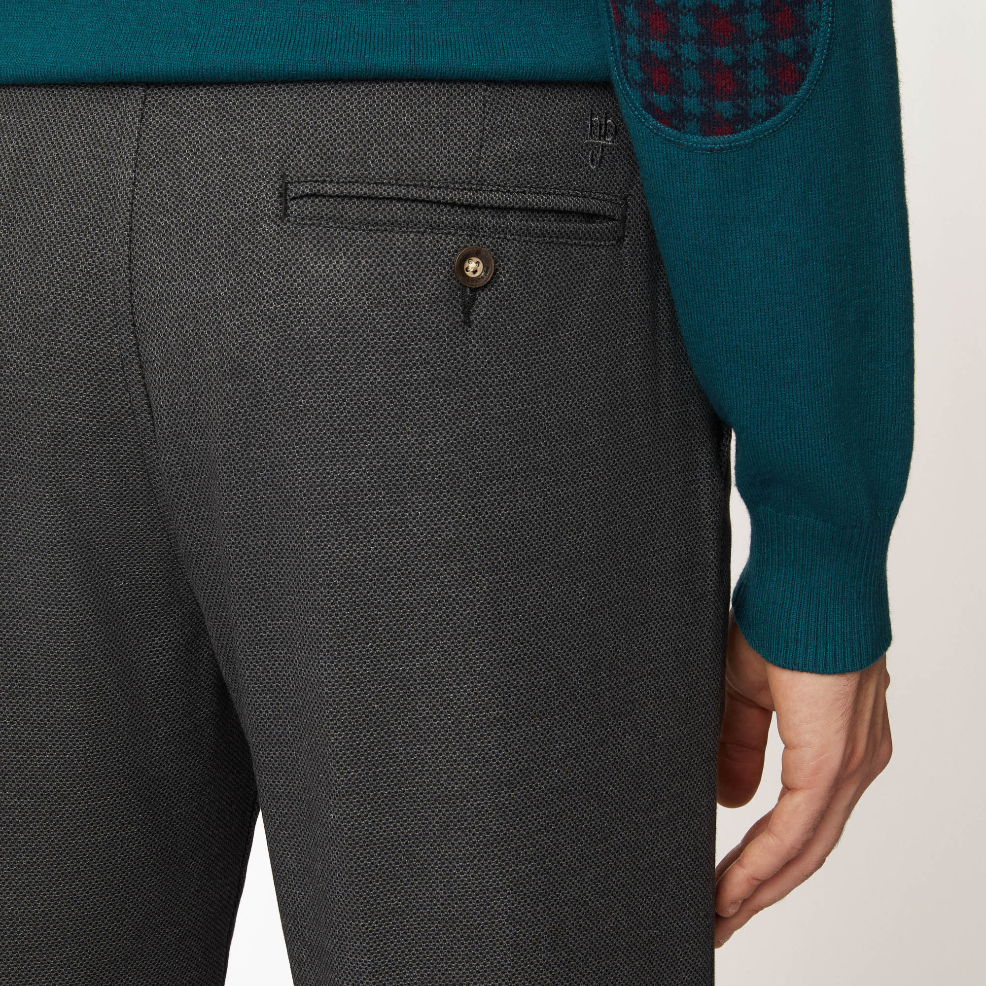 Pantalone Chino In Cotone Stampato, Grigio, large image number 2