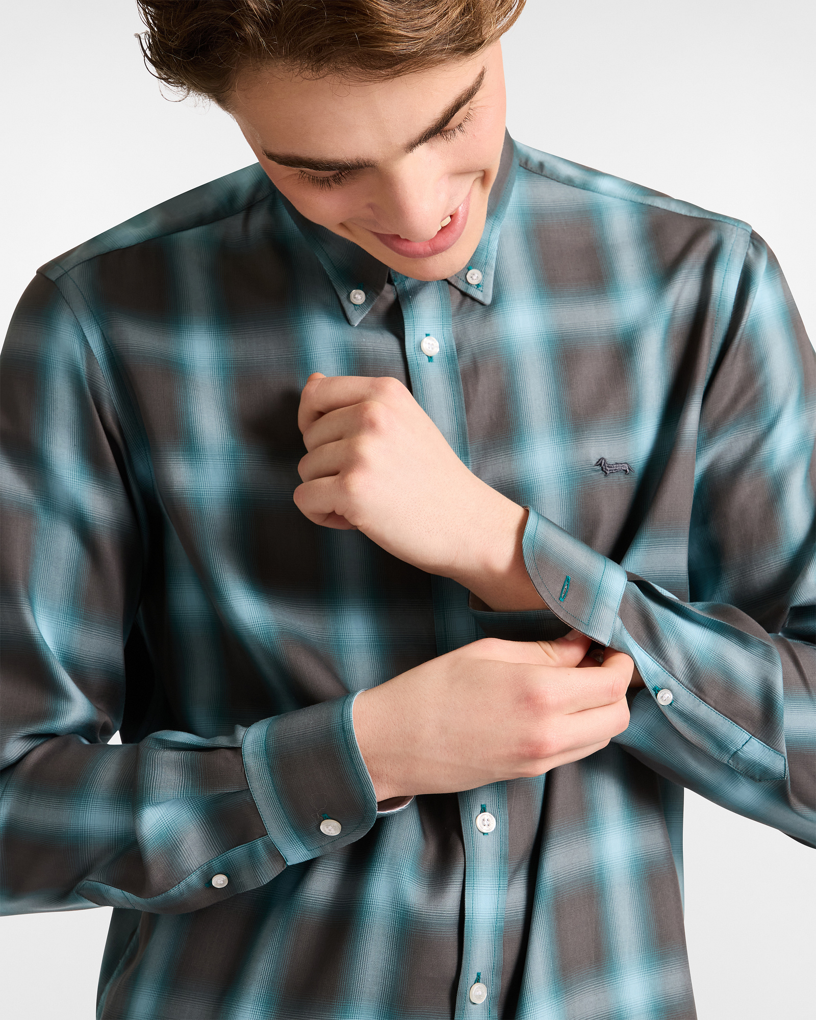Camicia Check In Lyocell, Blu Navy, large image number 2