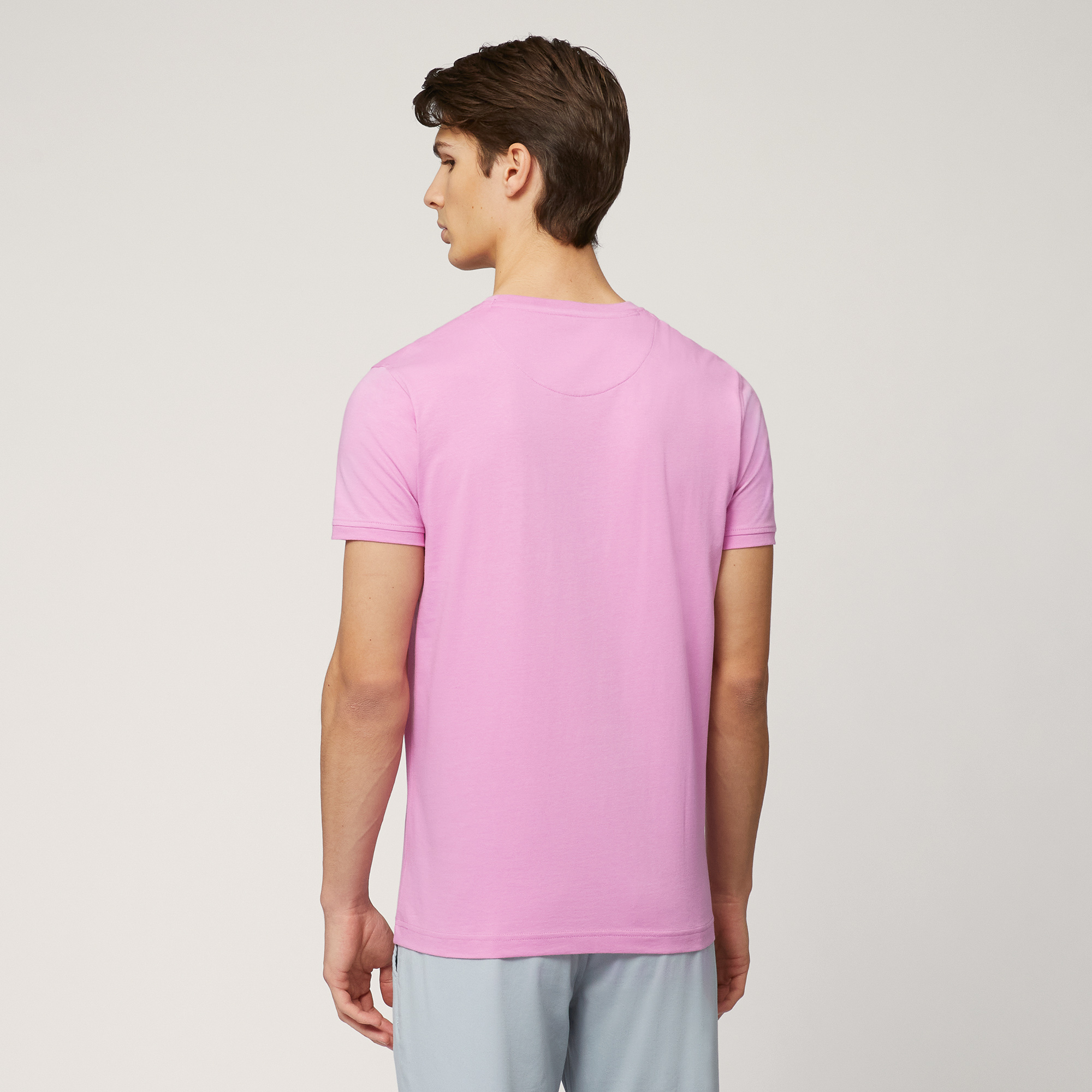T-Shirt with Branded Pocket, Pink, large image number 1