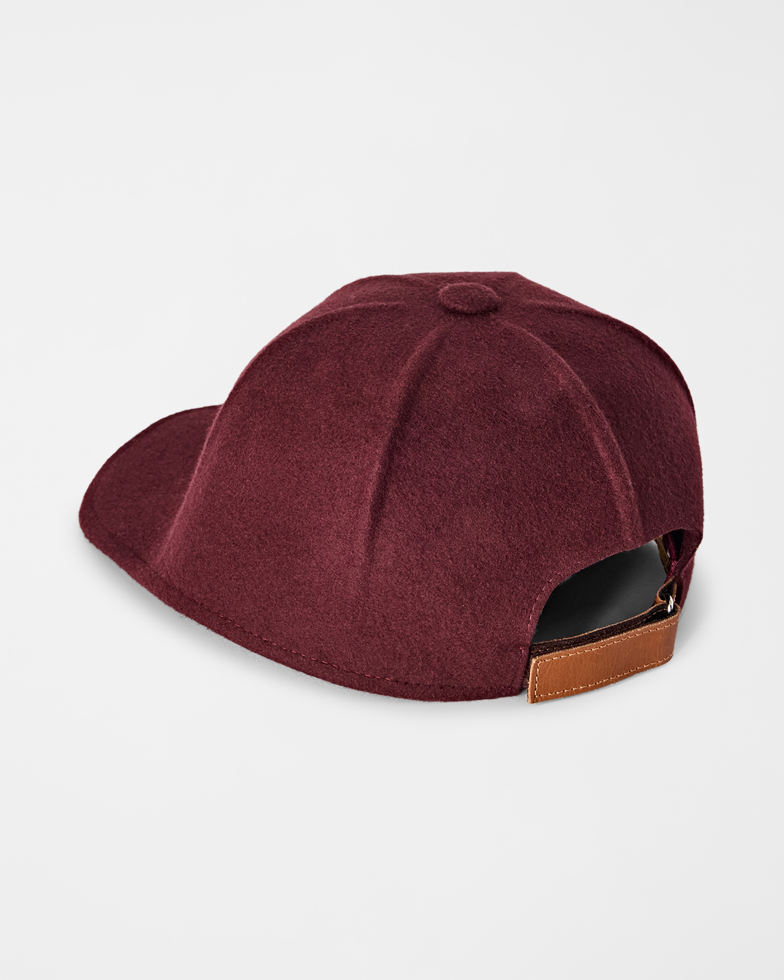 Men&rsquo;s baseball cap in pure wool with a felt-like finish and embroidery, DARK PURPLE, large