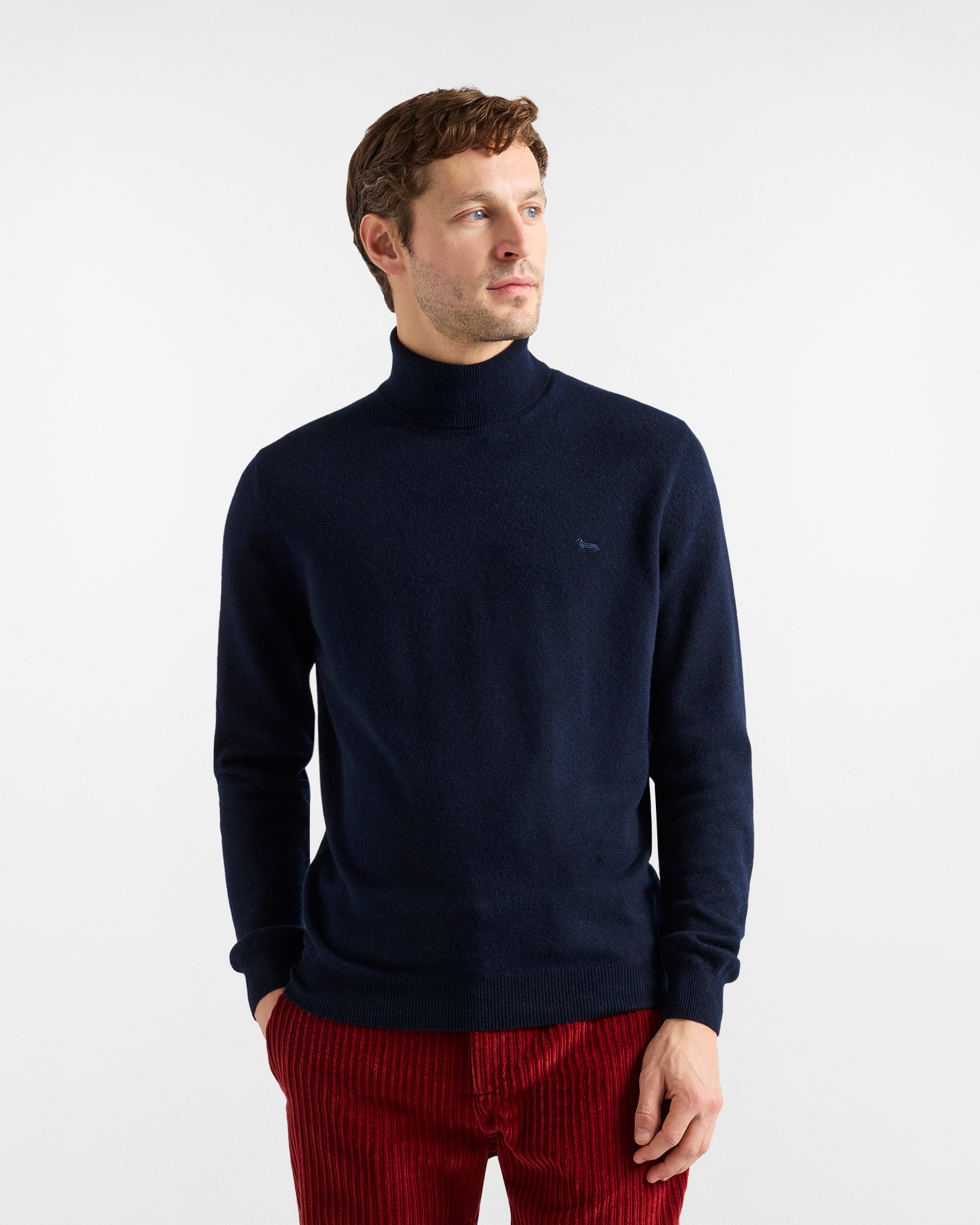 Pure cashmere turtleneck "Cortina a Colori", Marine Blue, large