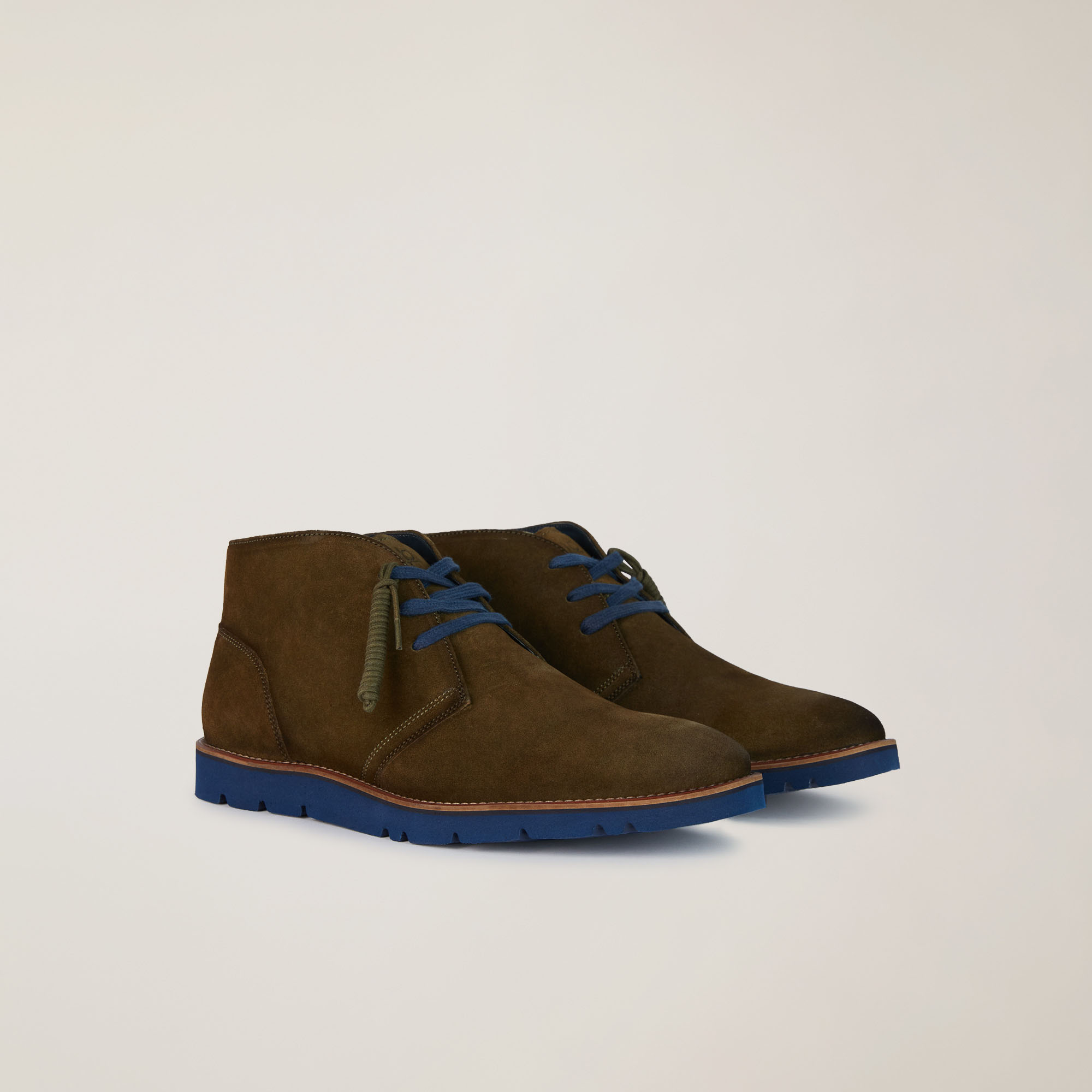 Stivaletto In Pelle Scamosciata, Verde Petrolio, large image number 1