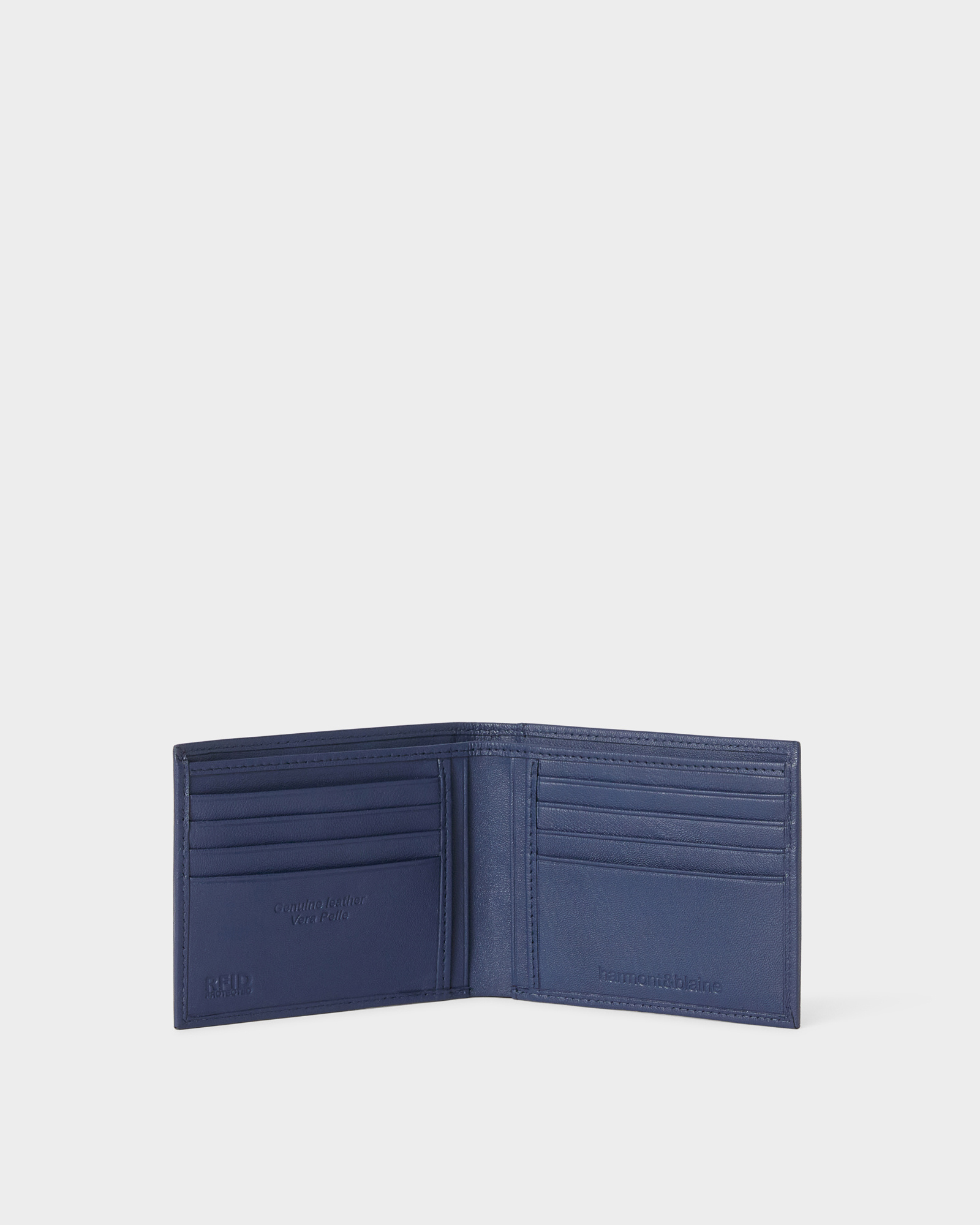 Leather Wallet with Logo, Navy Blue, large image number 2