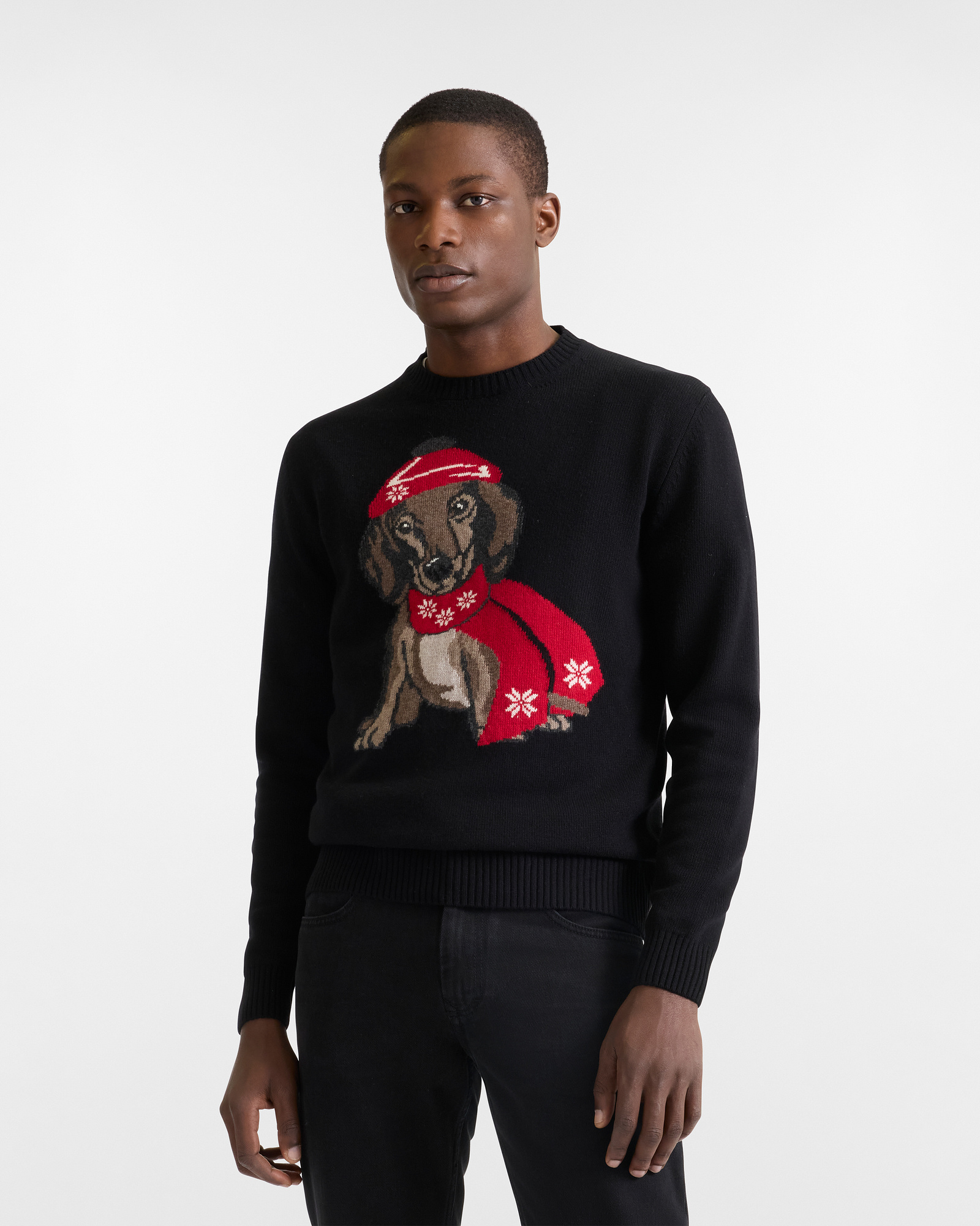 Crewneck with Dachshund Jacquard Capsule Xmas Selection