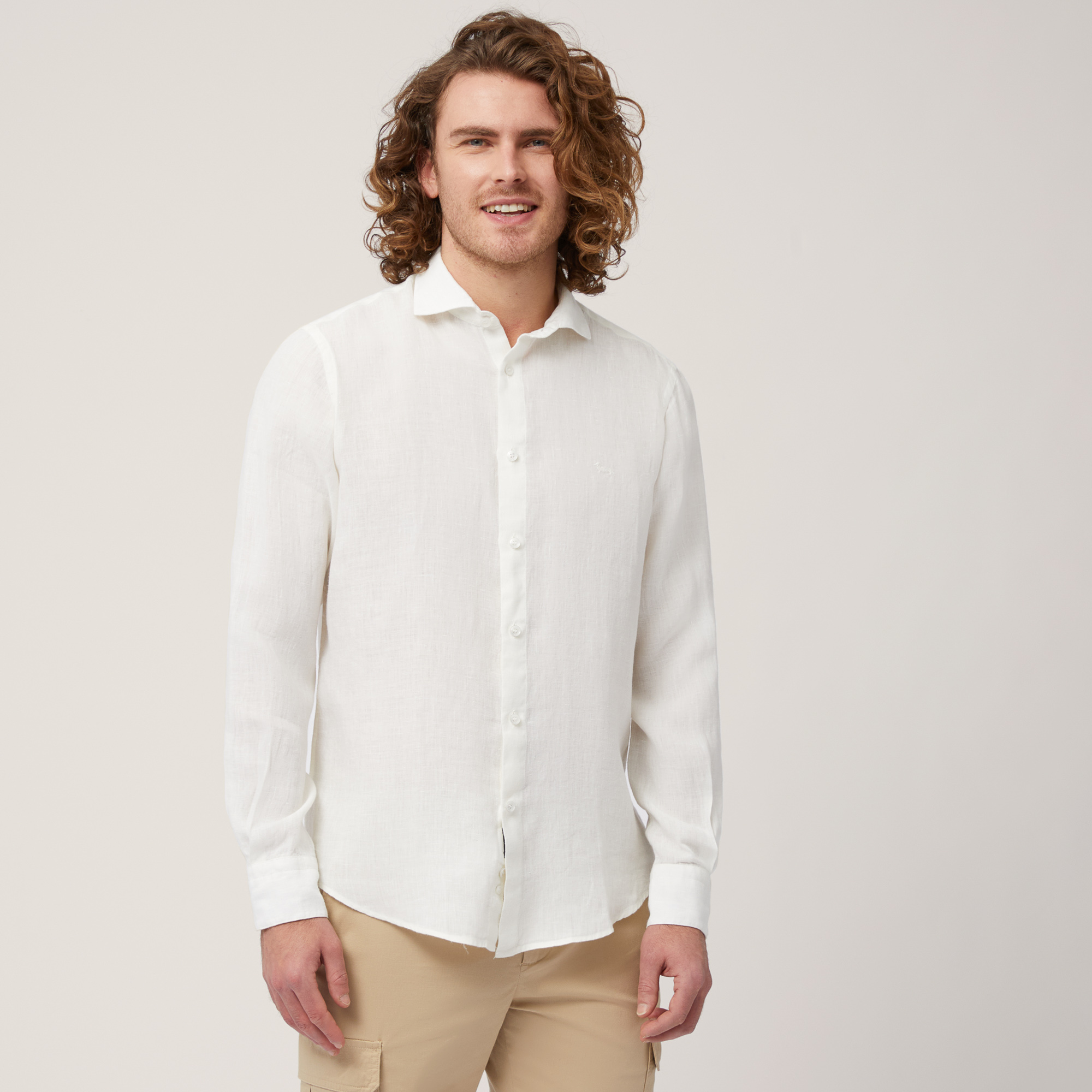 Camisa de lino, Beige, large image number 0