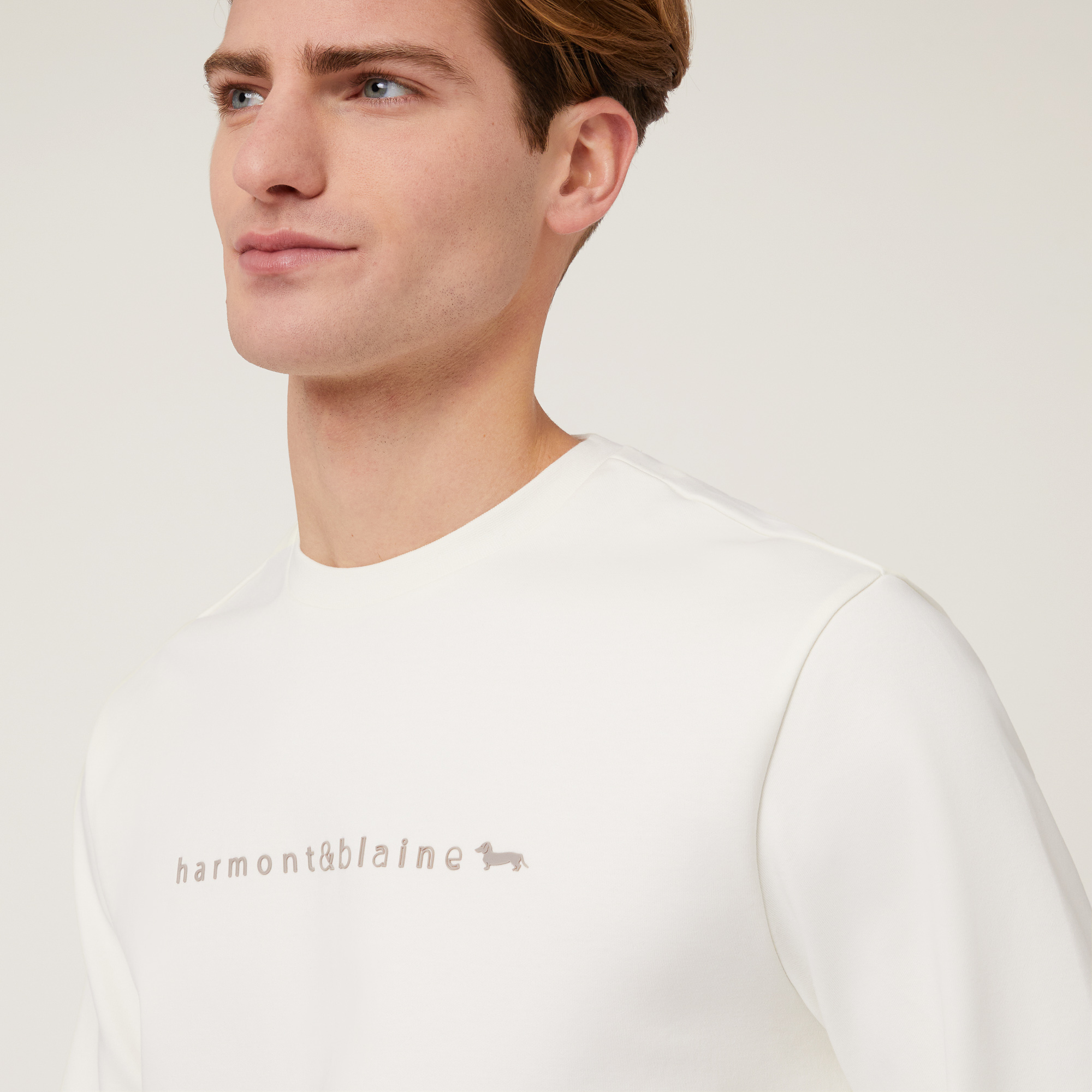 Sweatshirt mit Rundhalsausschnitt und 3D-Logoaufdruck, Weiß, large image number 2