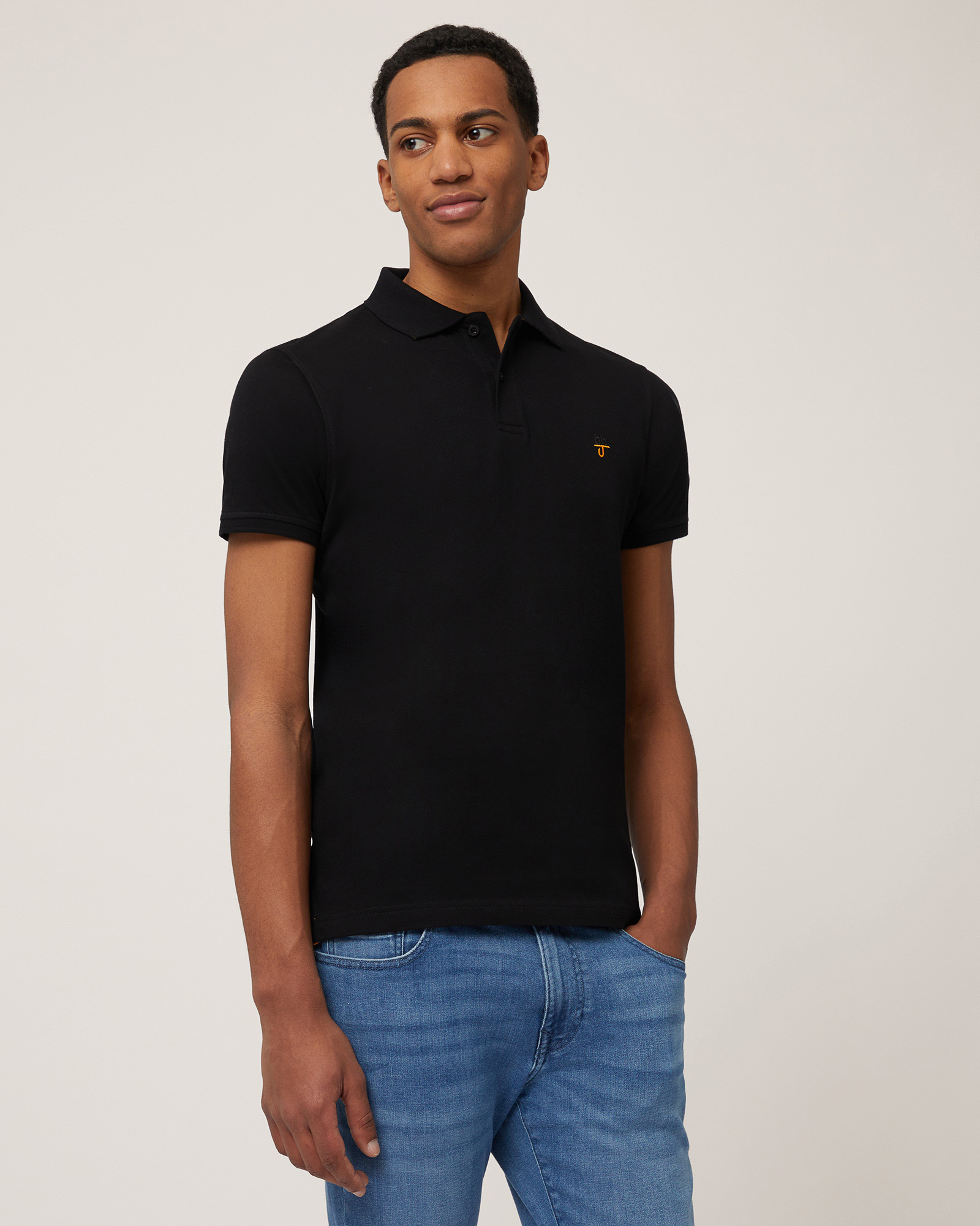 Polo In Cotone Narrow Fit, Nero, large