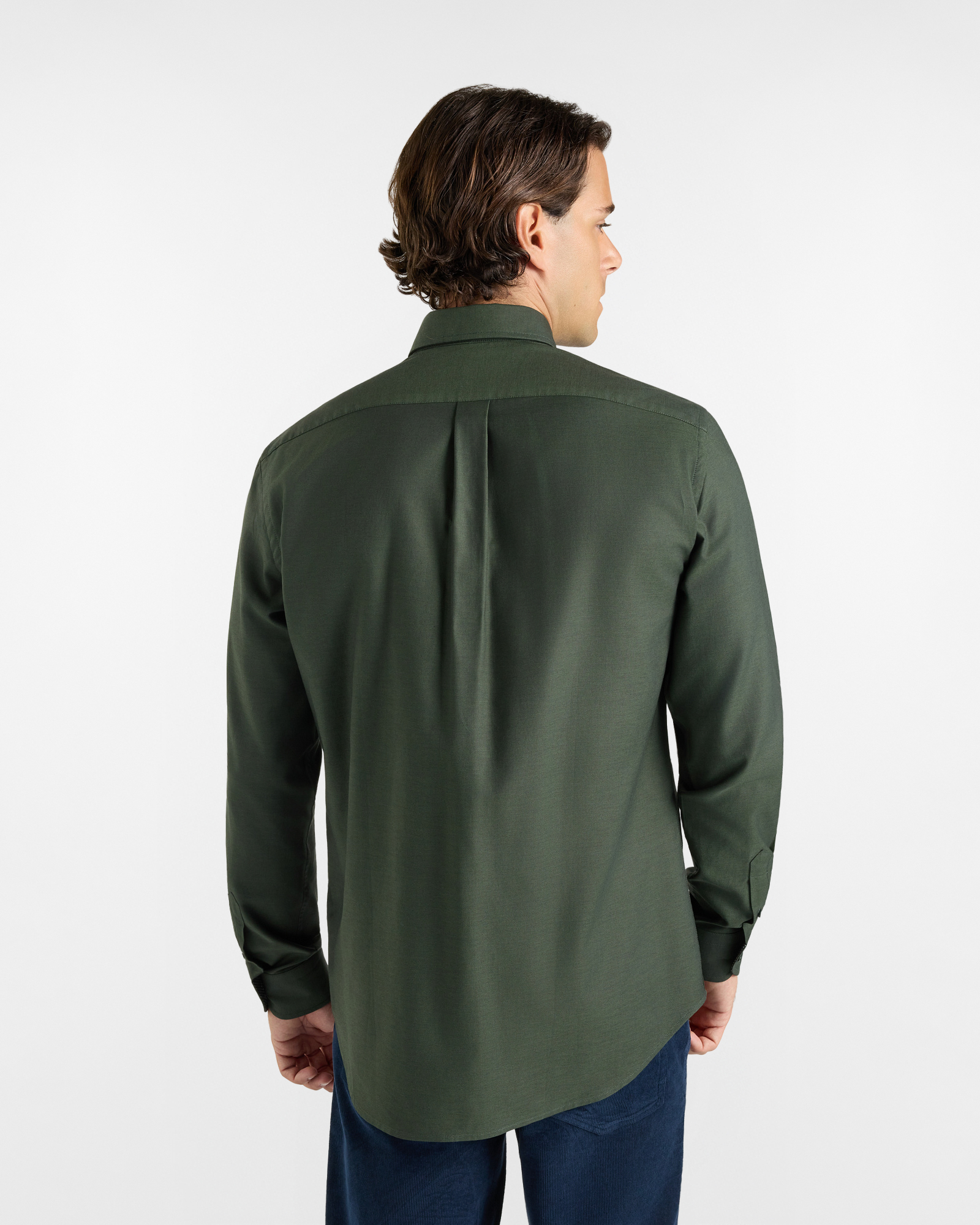 Camicia HBJ Uomo Regular Fit con collo Montecarlo in puro cotone, VERDE, large