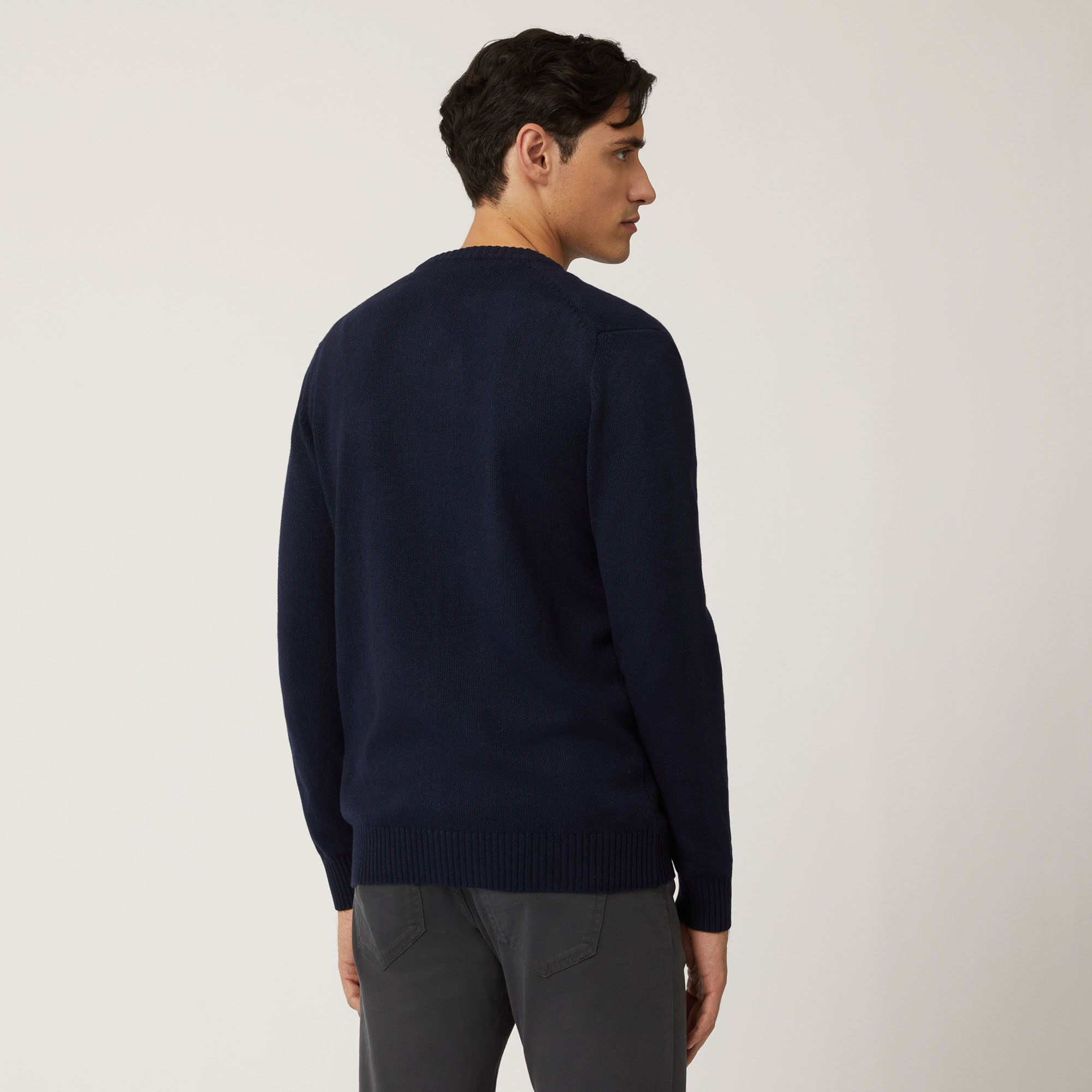 V-Neck Cardigan With Buttons, Blue, large image number 1