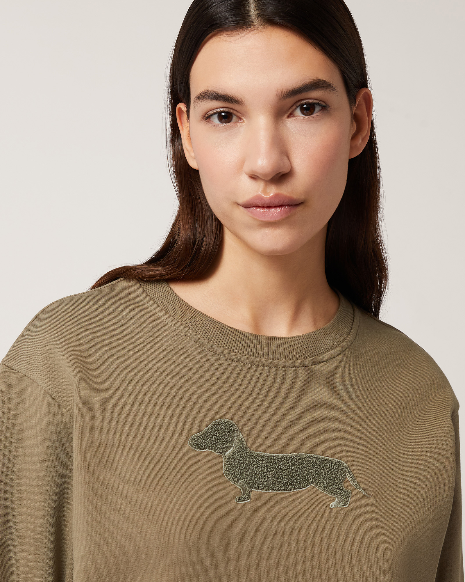 Terry Effect Dachshund Sweatshirt, Military Green, large image number 2