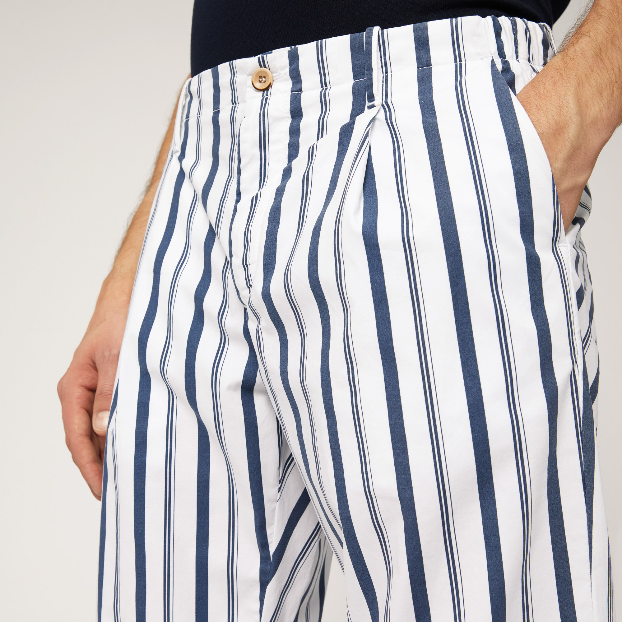 Striped Chino Pants, White, large image number 2