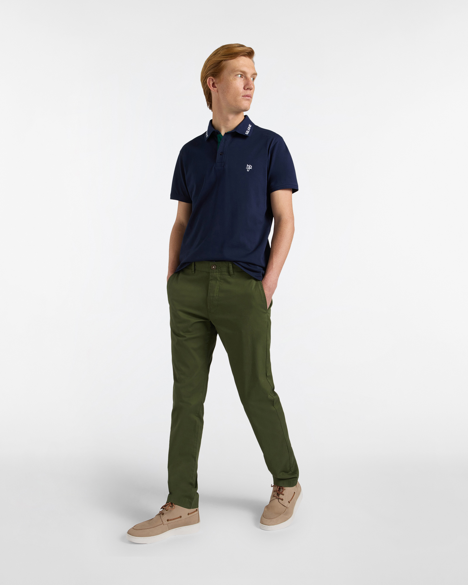 Polo uomo regular fit con colletto logo ricamato, Blu scuro, large image number 3
