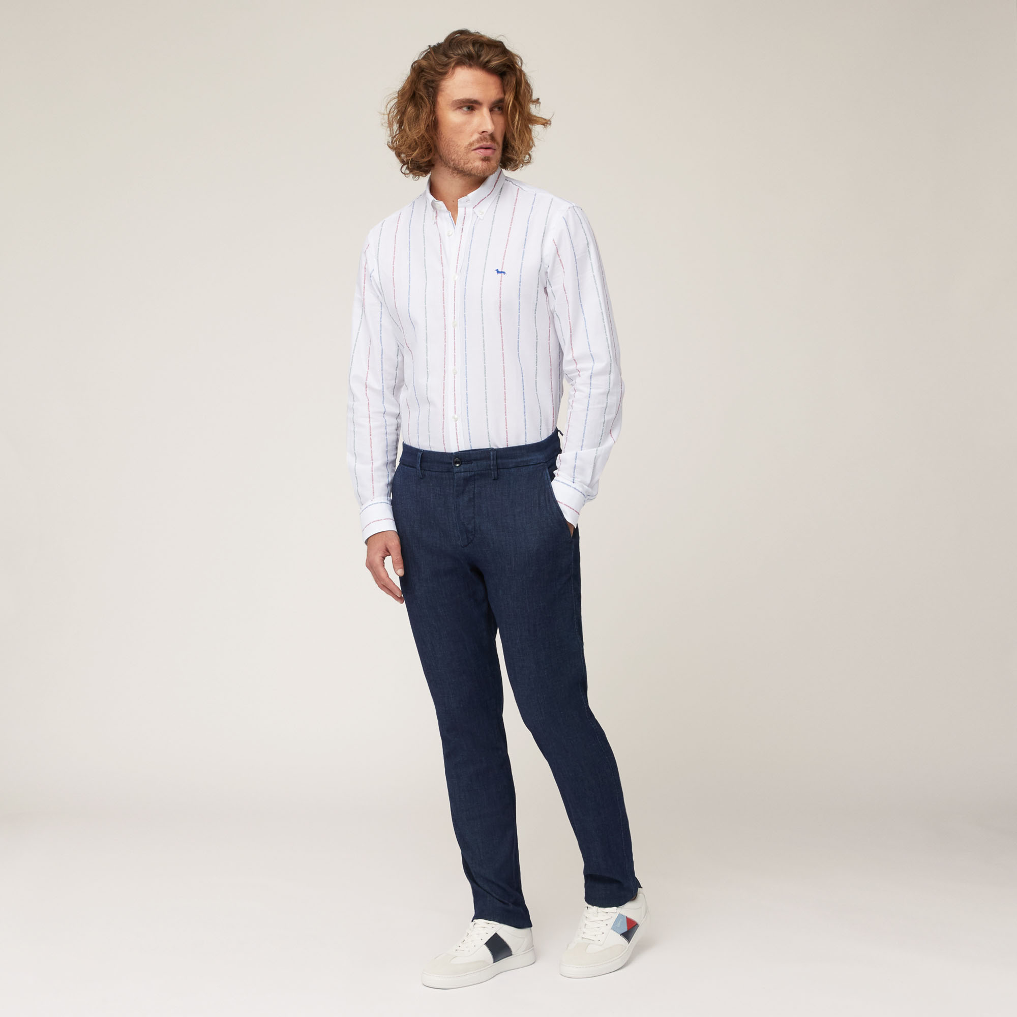Pantaloni Chino Narrow Fit, Blu Denim, large image number 3