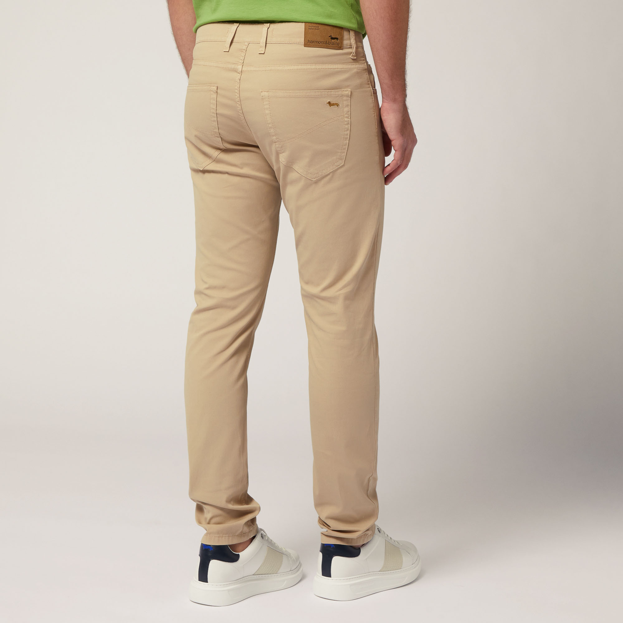 Narrow Five-Pocket Pants, Beige, large image number 1
