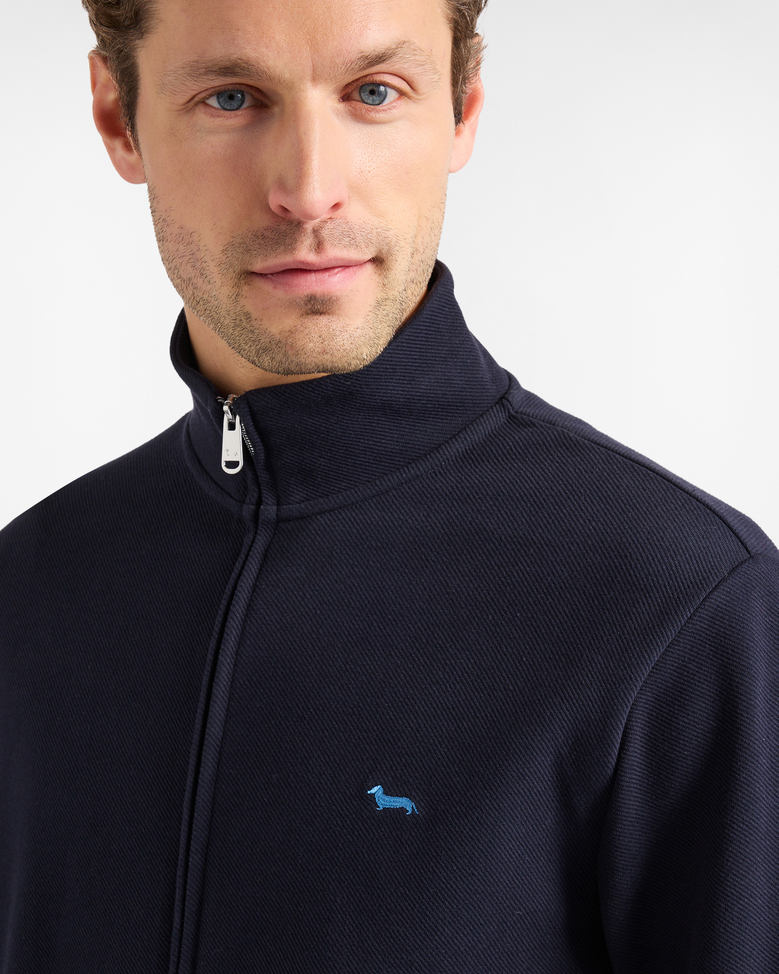 Full Zip sweatshirt with striped details, Blue, large image number 2