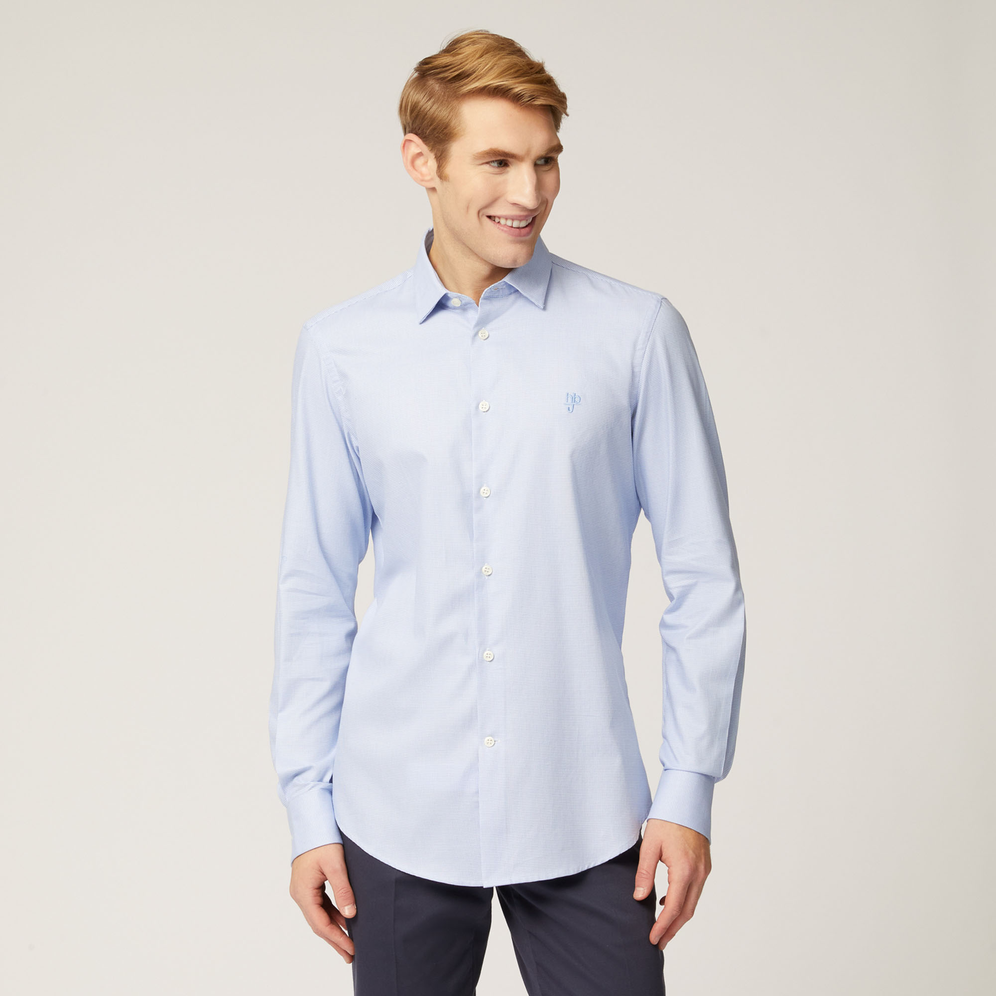 NARROW M/L COLLO PICCOLO 1 TEX, Dusty Blu, large image number 0