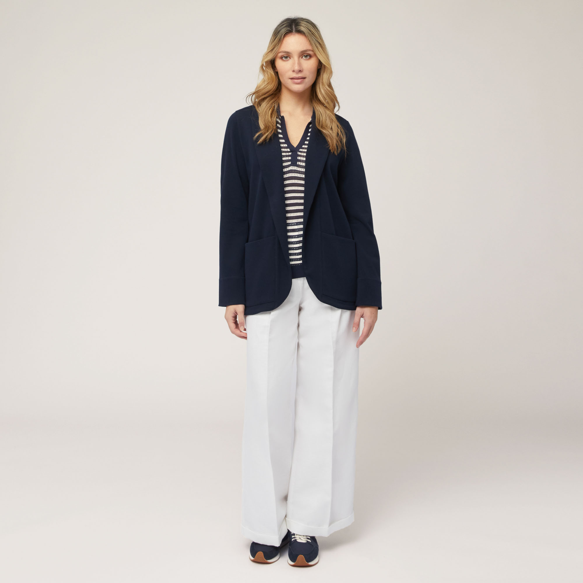 Giacca In Stile Cardigan, Blu Navy, large image number 3